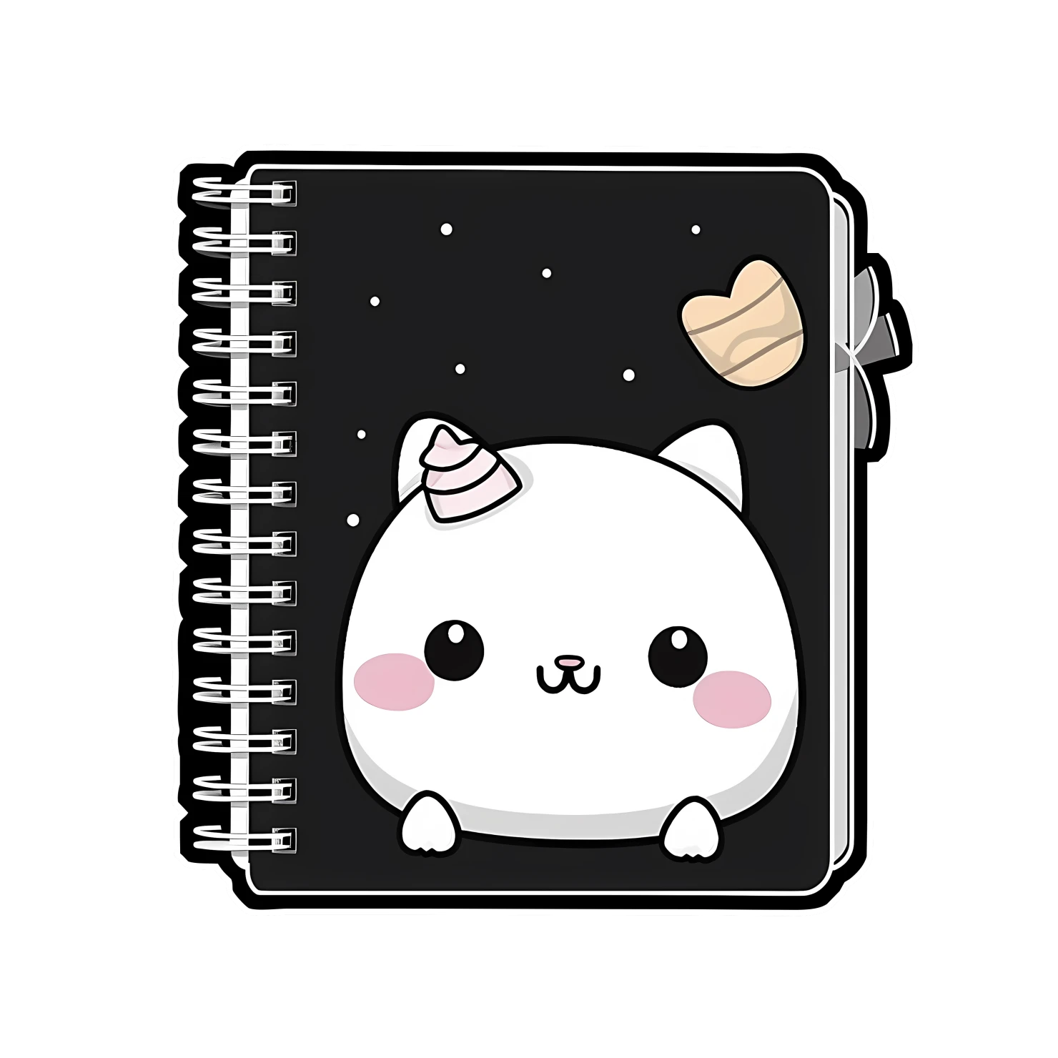 Kawaii note book sticker isolated on transparent background #25848