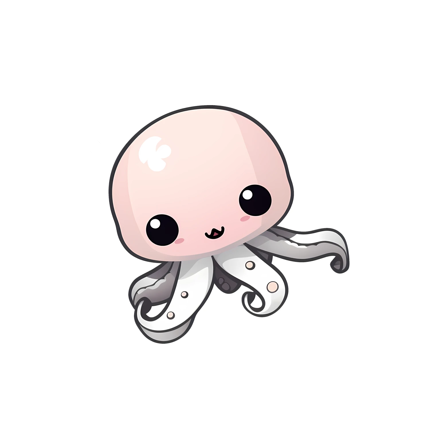 Kawaii octopuses sticker isolated on transparent background #25853