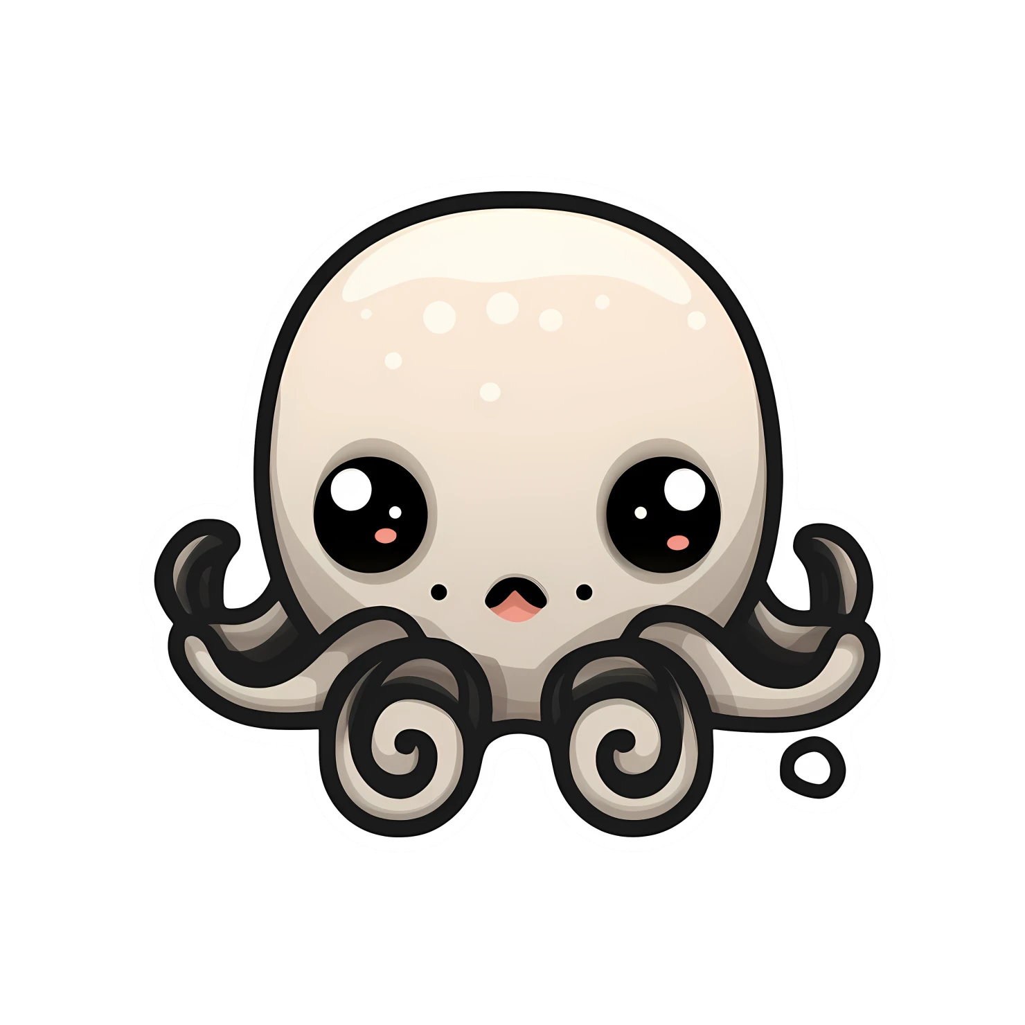 Kawaii octopuses sticker isolated on transparent background #25858