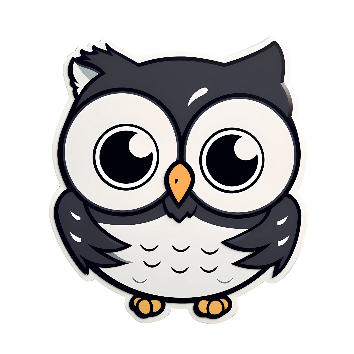 Kawaii owl sticker isolated on transparent background #25892