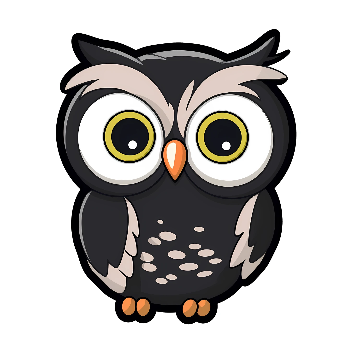 Kawaii owl sticker isolated on transparent background #25898