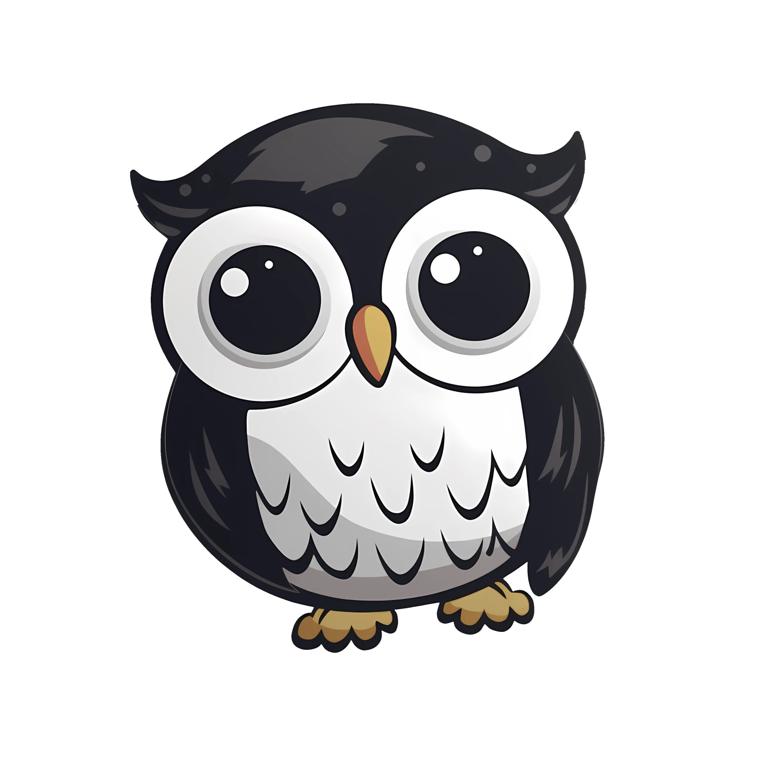 Kawaii owl sticker isolated on transparent background #25902