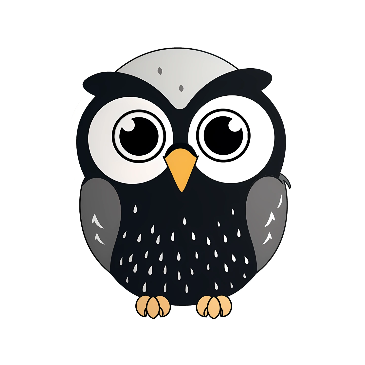 Kawaii owl sticker isolated on transparent background #25904