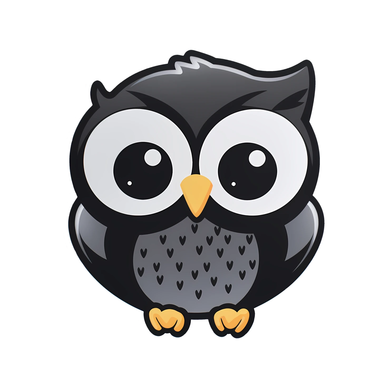 Kawaii owl sticker isolated on transparent background #25906