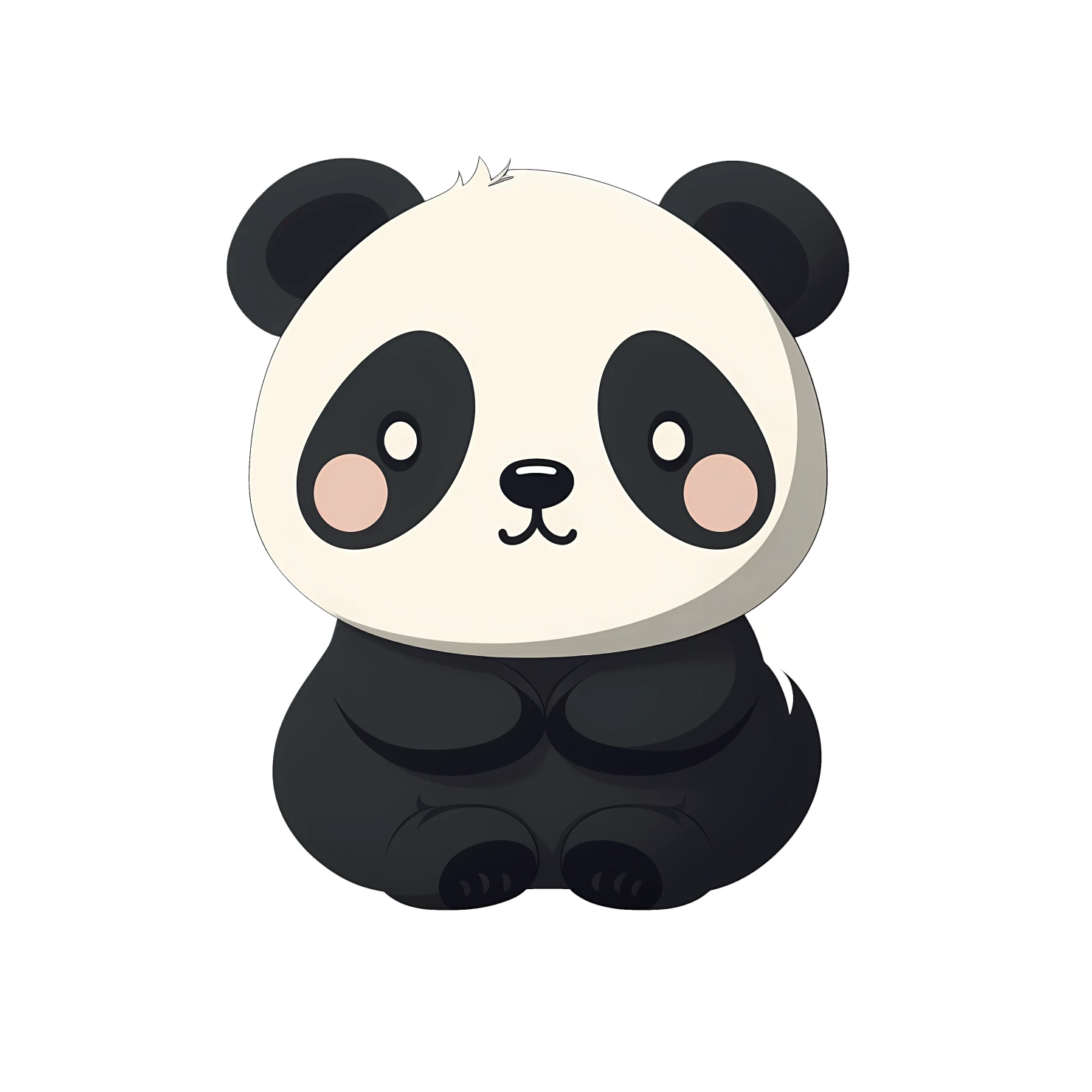 Kawaii panda sticker isolated on transparent background #25920