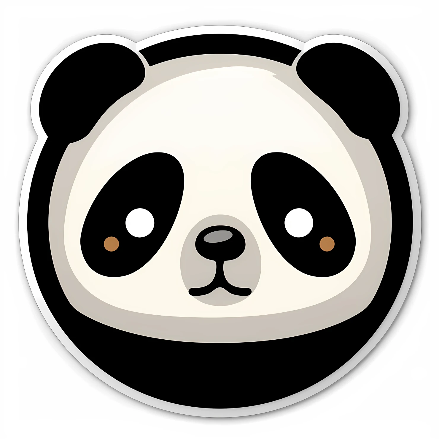Kawaii panda sticker isolated on transparent background #25922
