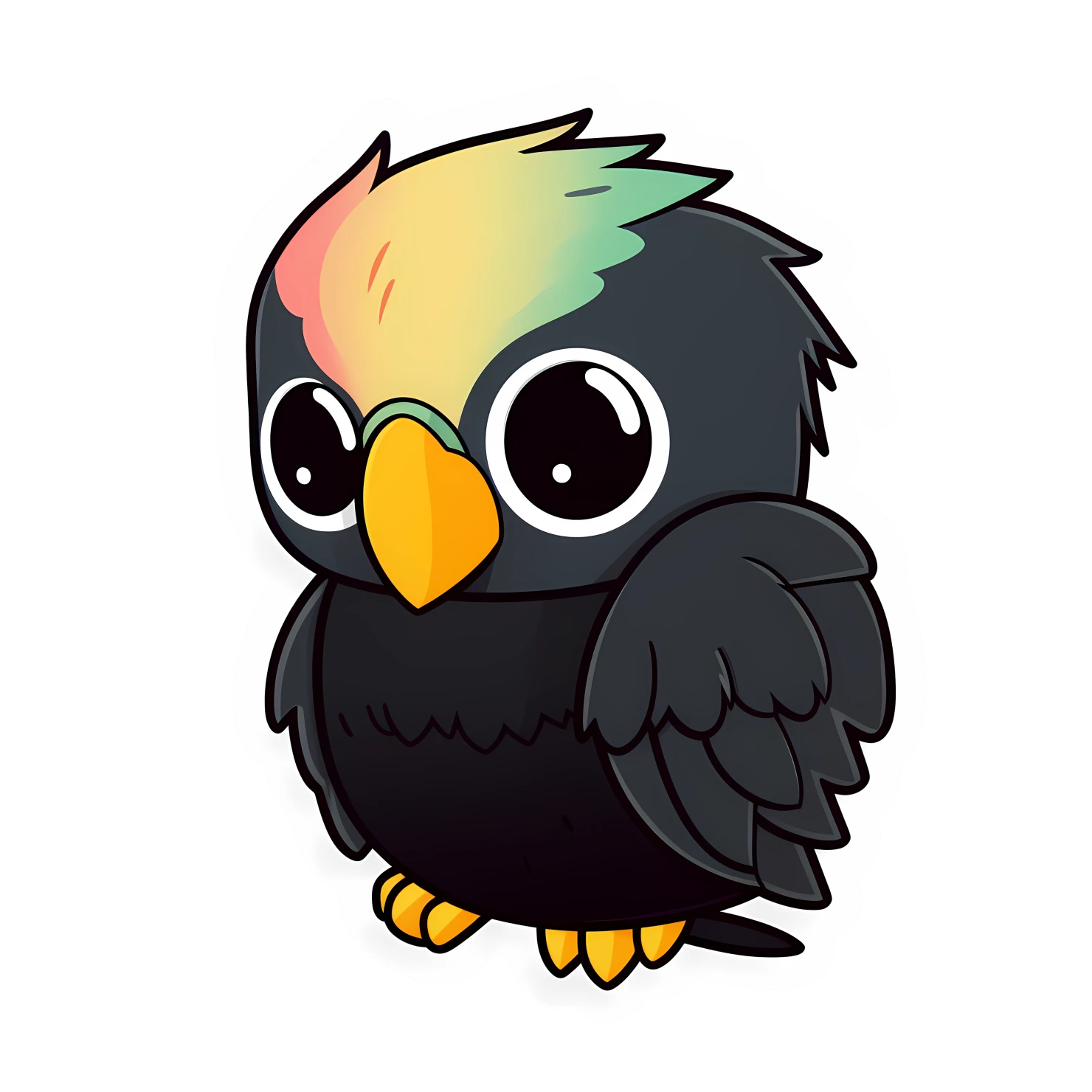Kawaii parrot sticker isolated on transparent background #25937