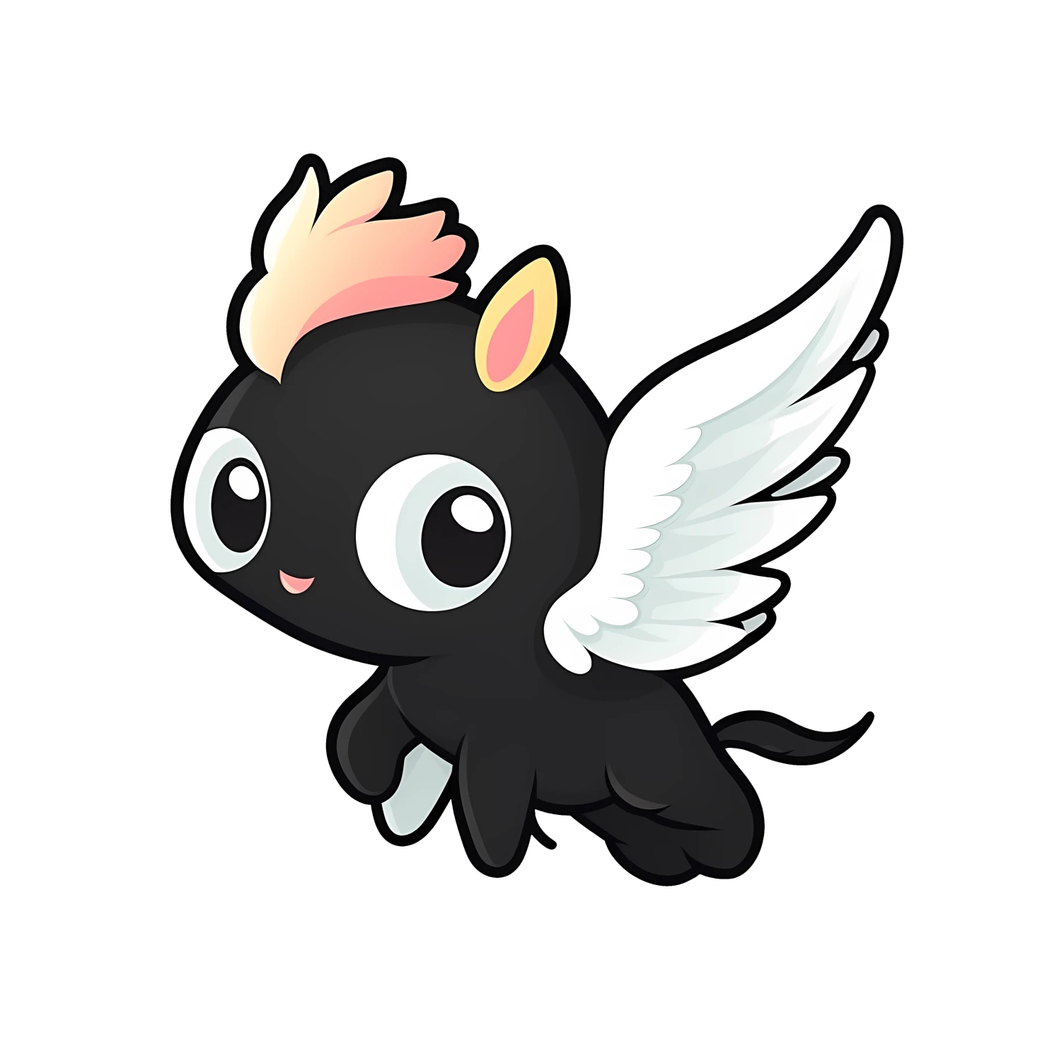 Kawaii Pegasus sticker isolated on transparent background #25970
