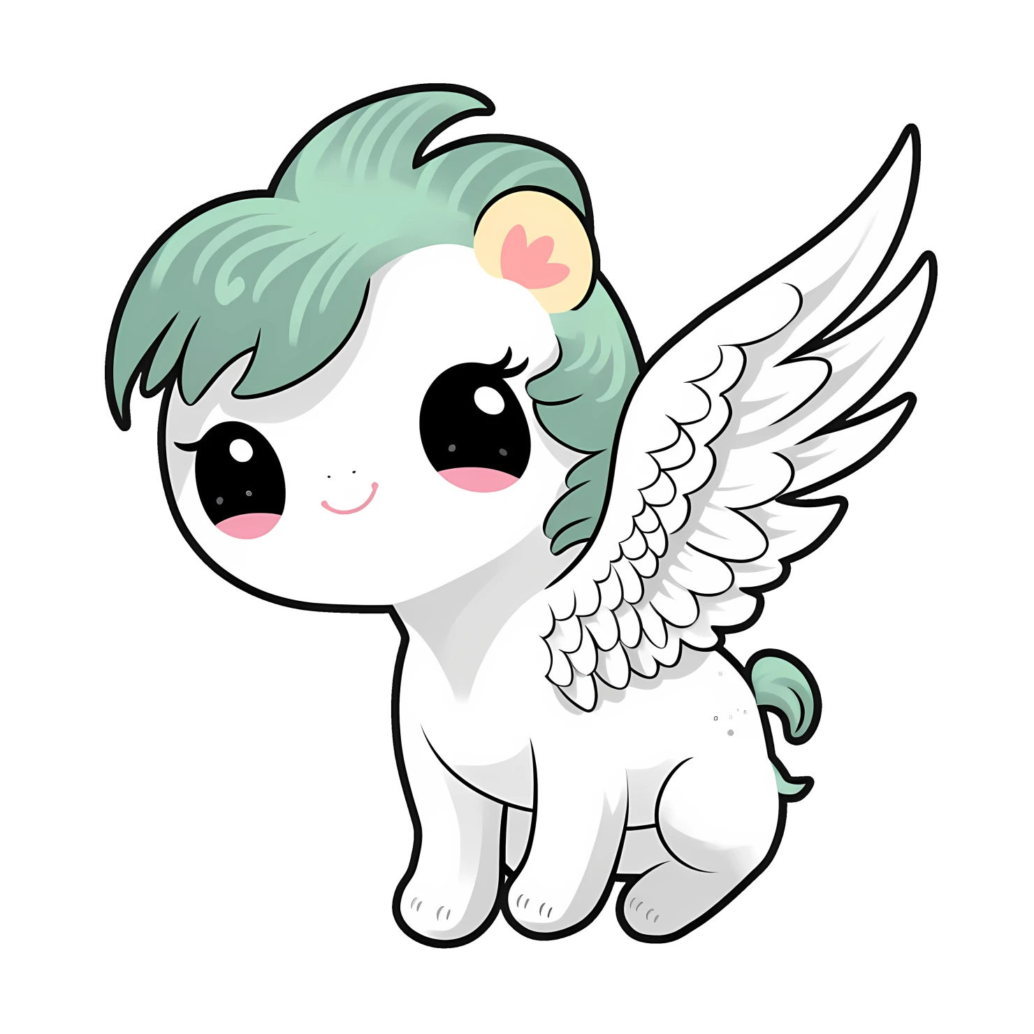 Kawaii Pegasus sticker isolated on transparent background #25977
