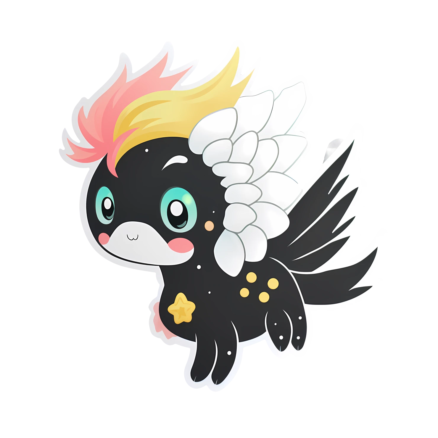Kawaii Pegasus sticker isolated on transparent background #25981