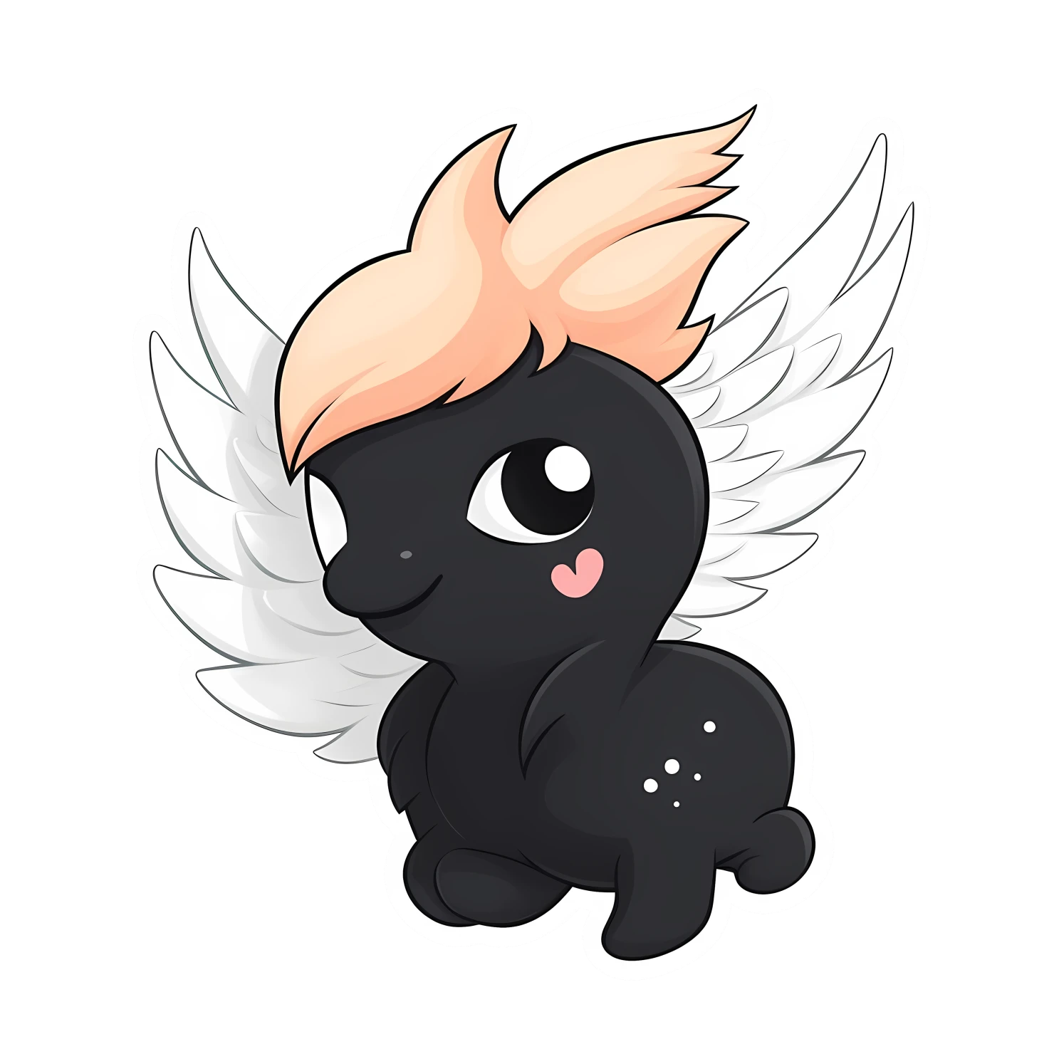 Kawaii Pegasus sticker isolated on transparent background #25993