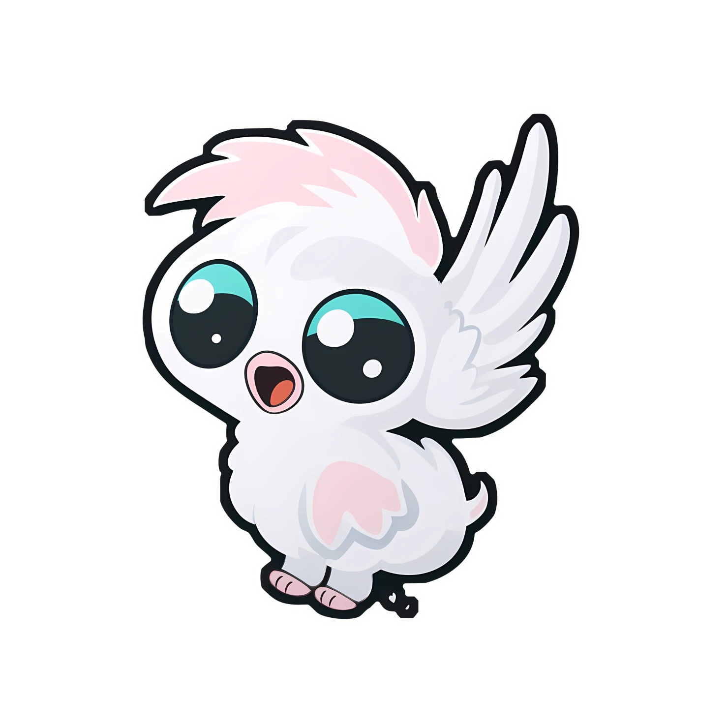 Kawaii Pegasus sticker isolated on transparent background #25994