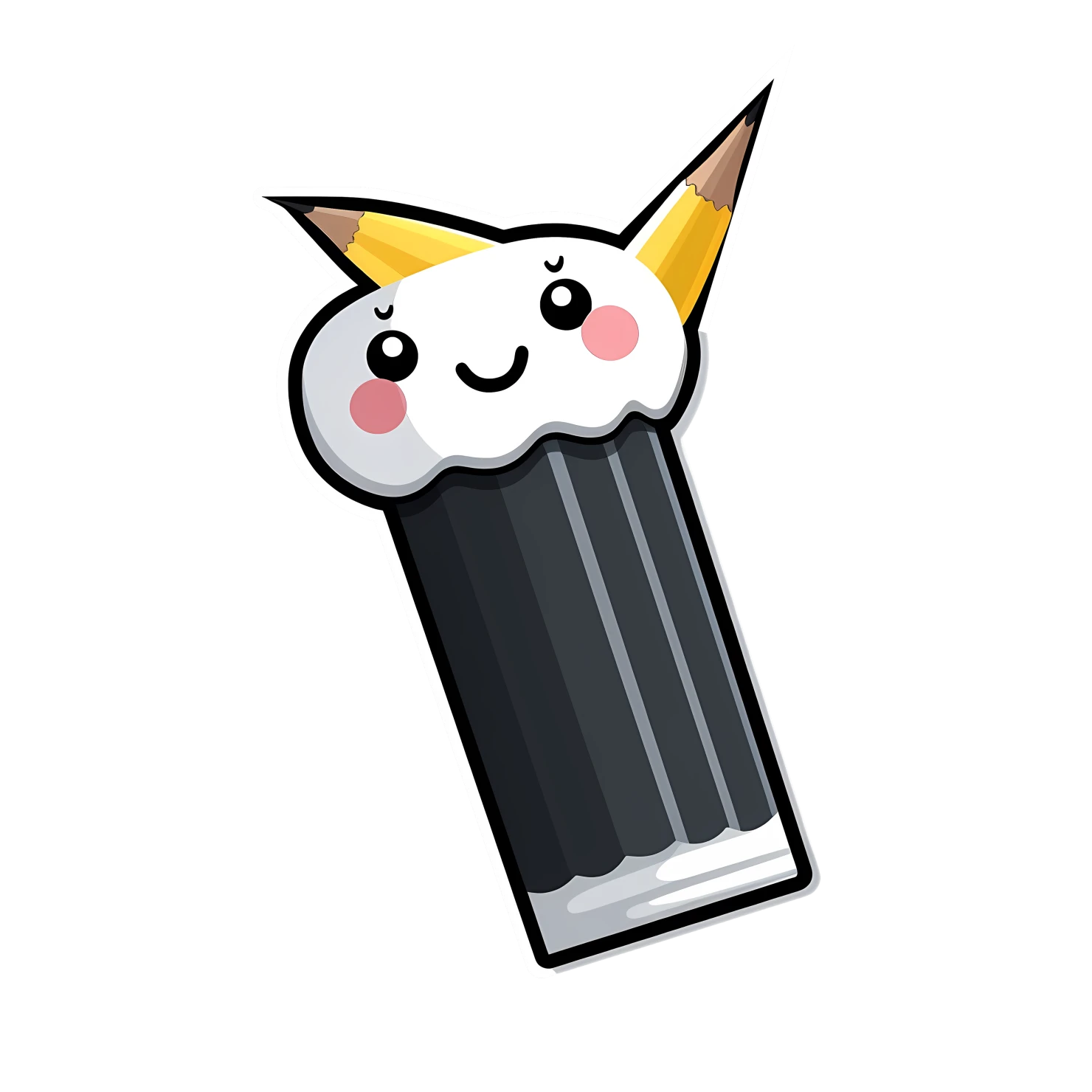 Kawaii pencil sticker isolated on transparent background #25999