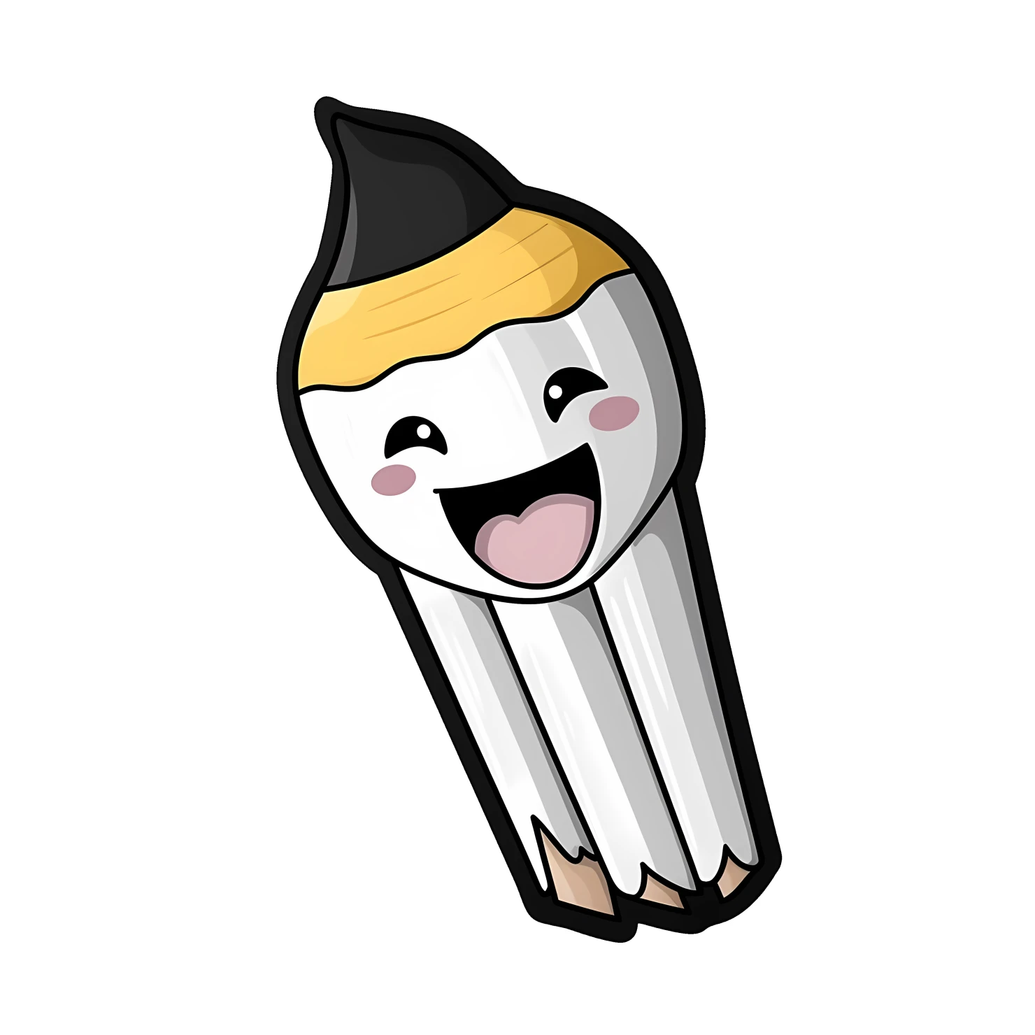Kawaii pencil sticker isolated on transparent background #26004