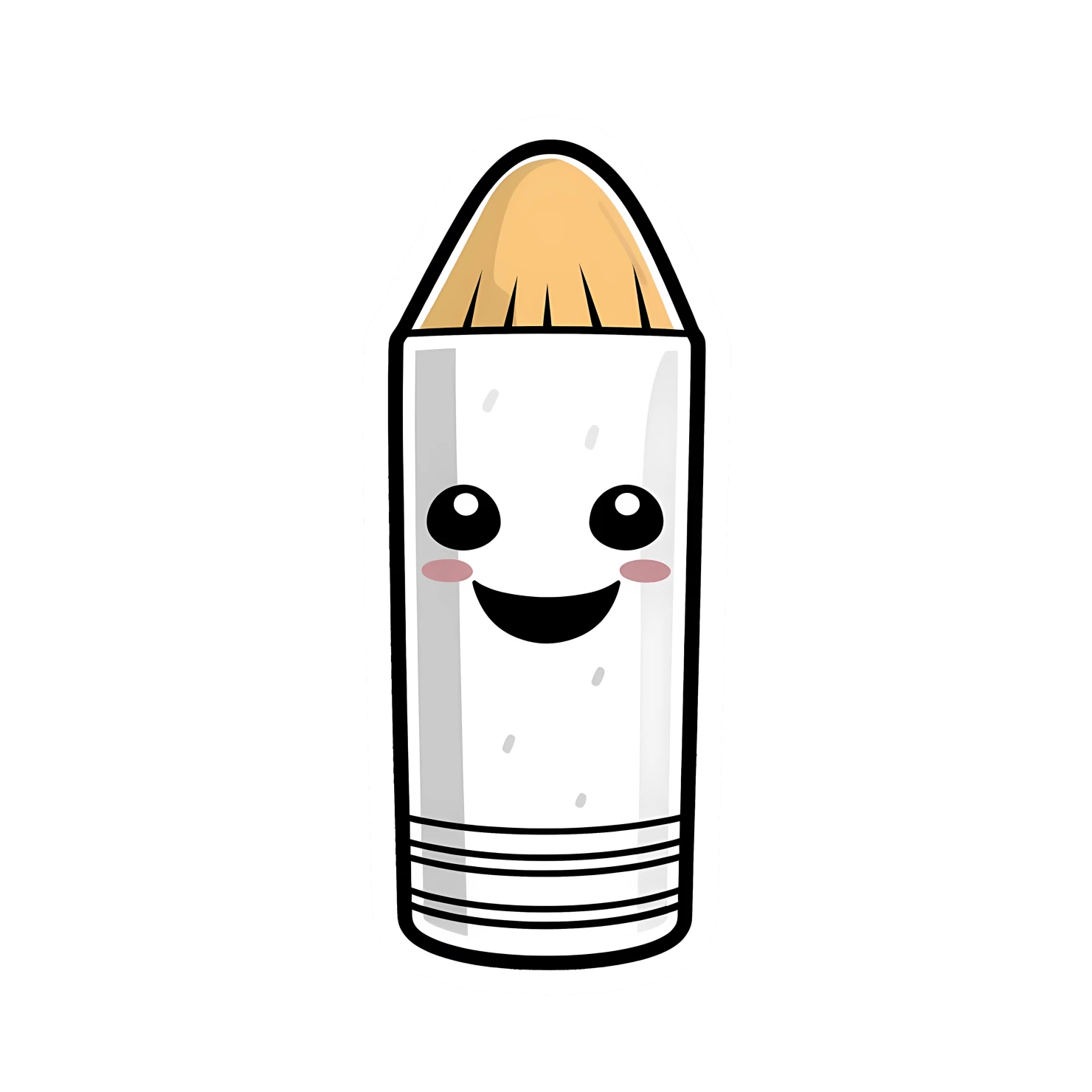 Kawaii pencil sticker isolated on transparent background #26007