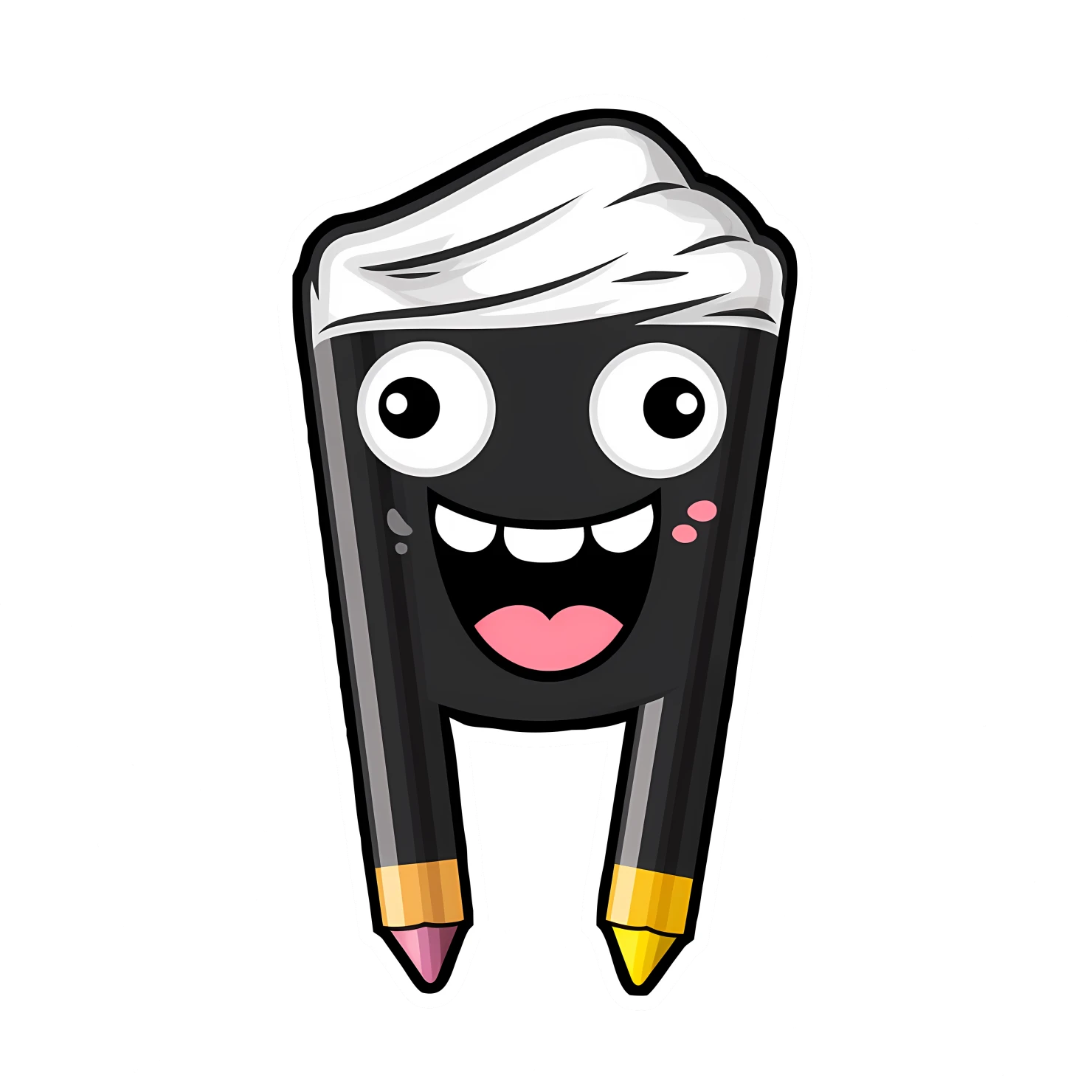 Kawaii pencil sticker isolated on transparent background #26011