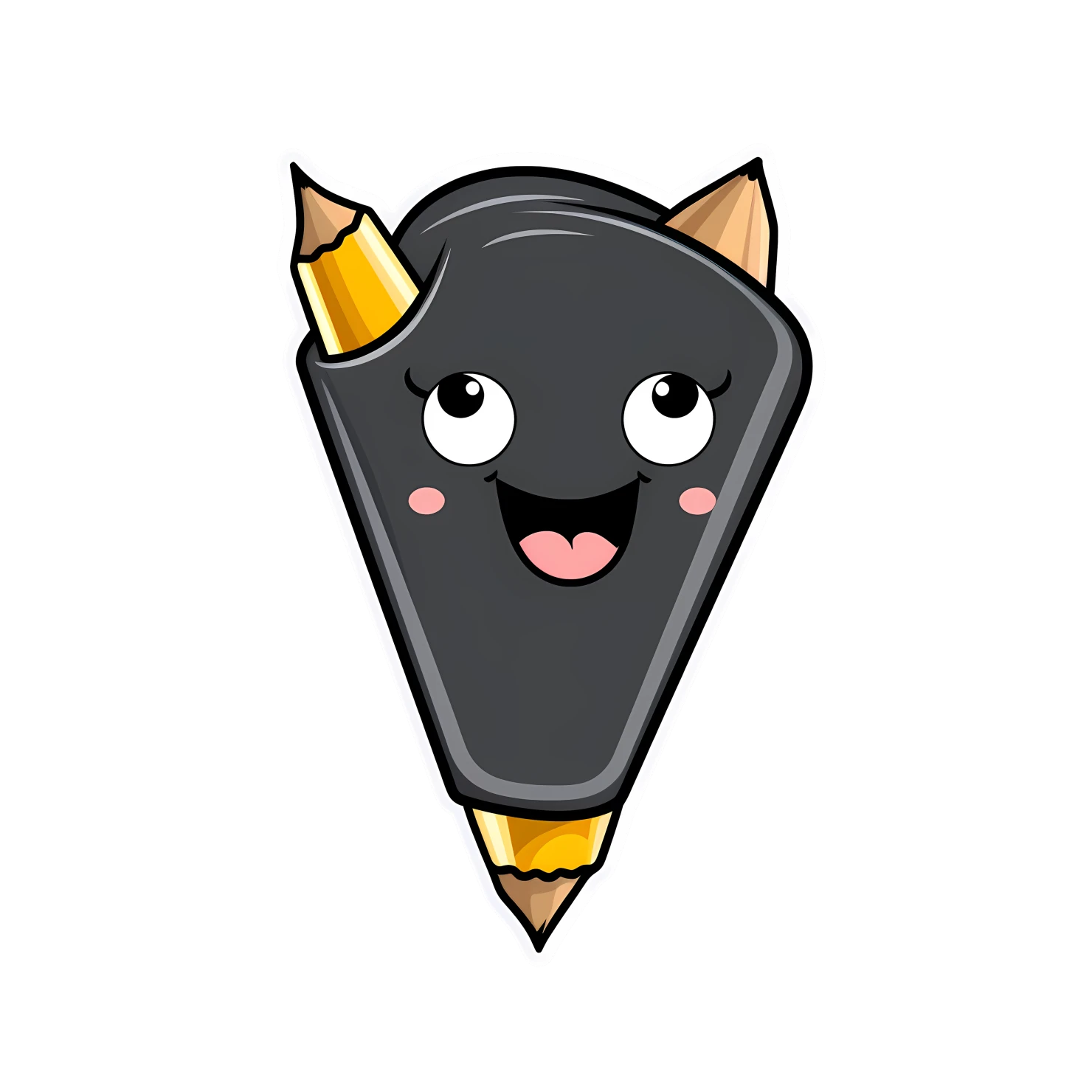 Kawaii pencil sticker isolated on transparent background #26019