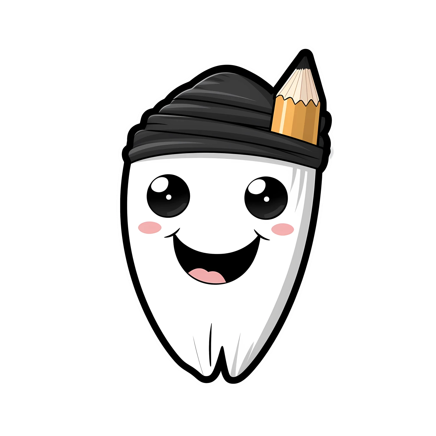 Kawaii pencil sticker isolated on transparent background #26020