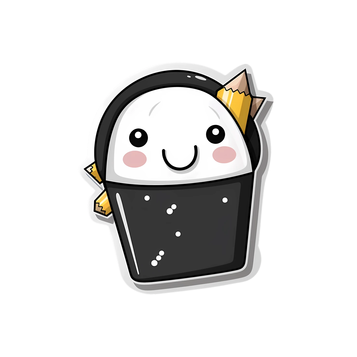 Kawaii pencil sticker isolated on transparent background #26021