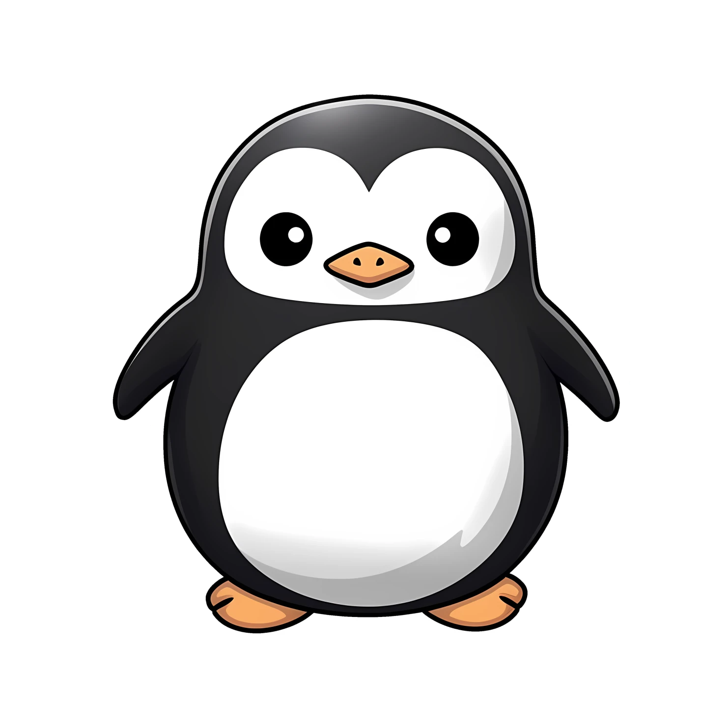 Kawaii penguin sticker isolated on transparent background #26027