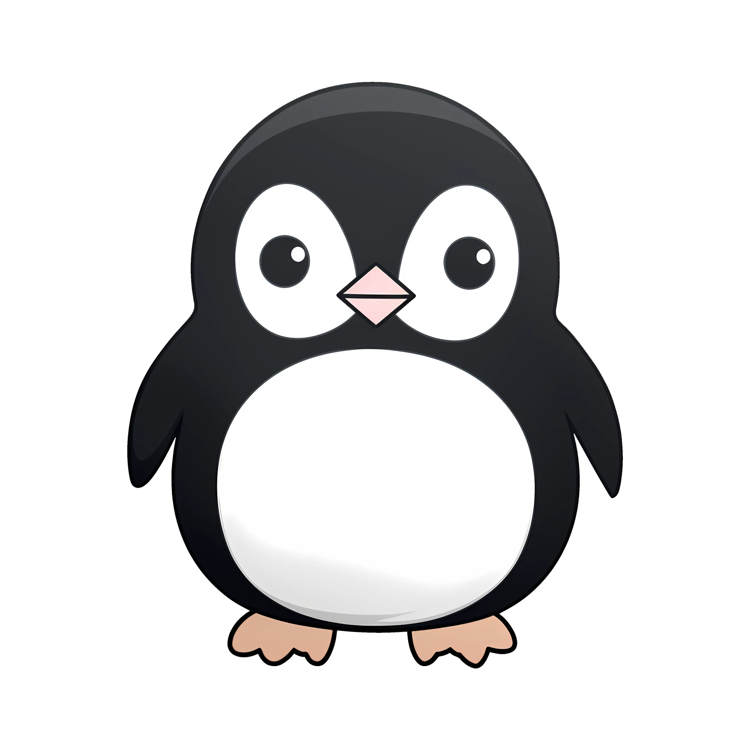 Kawaii penguin sticker isolated on transparent background #26031