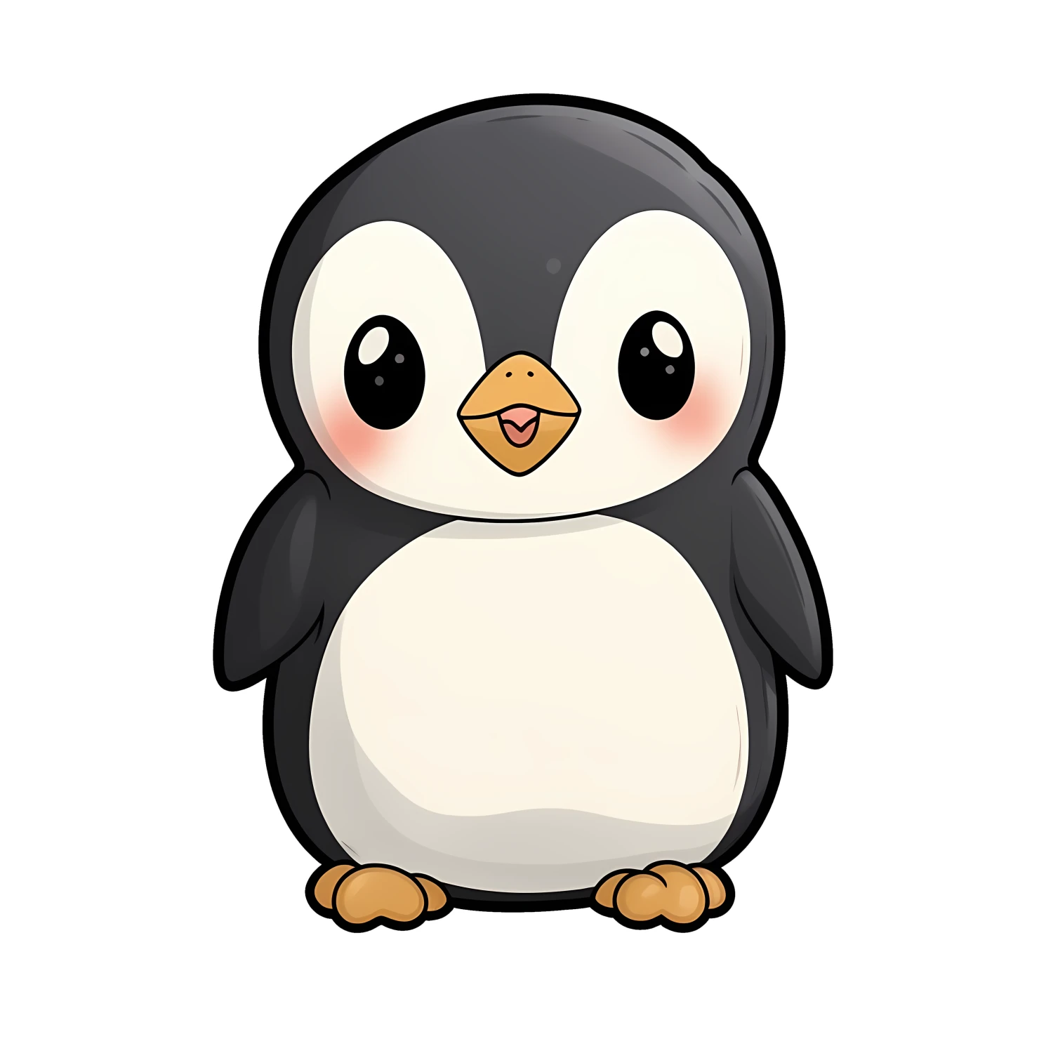 Kawaii penguin sticker isolated on transparent background #26032