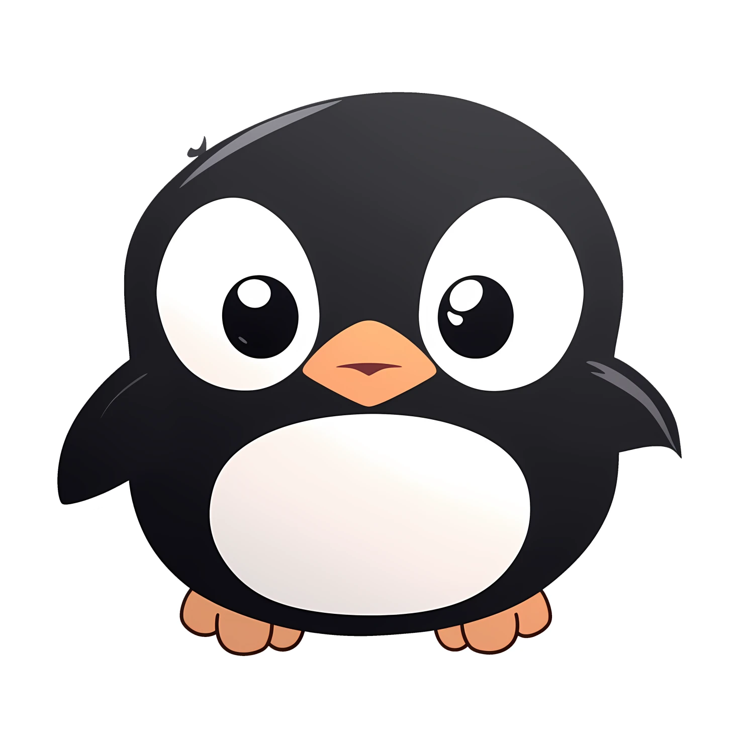 Kawaii penguin sticker isolated on transparent background #26035