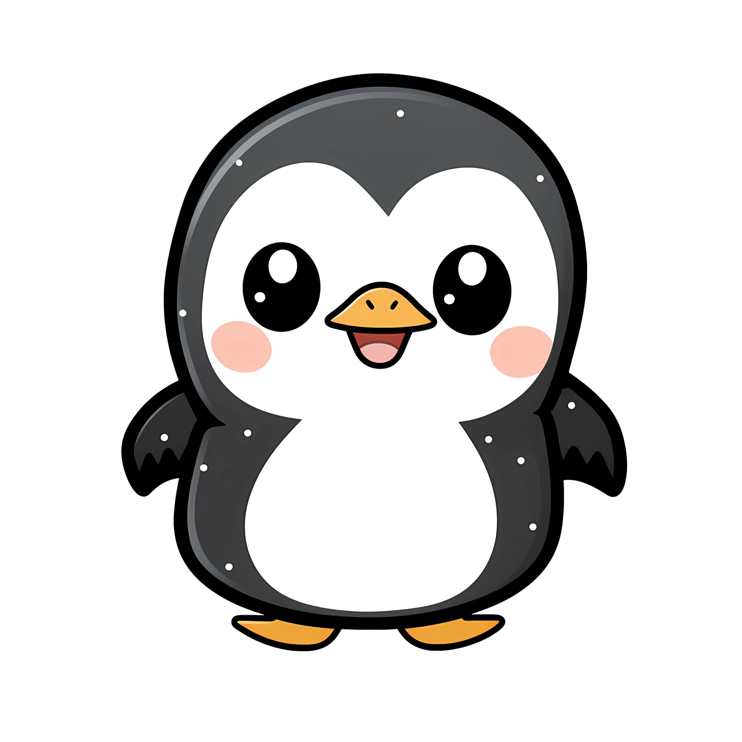 Kawaii penguin sticker isolated on transparent background #26037