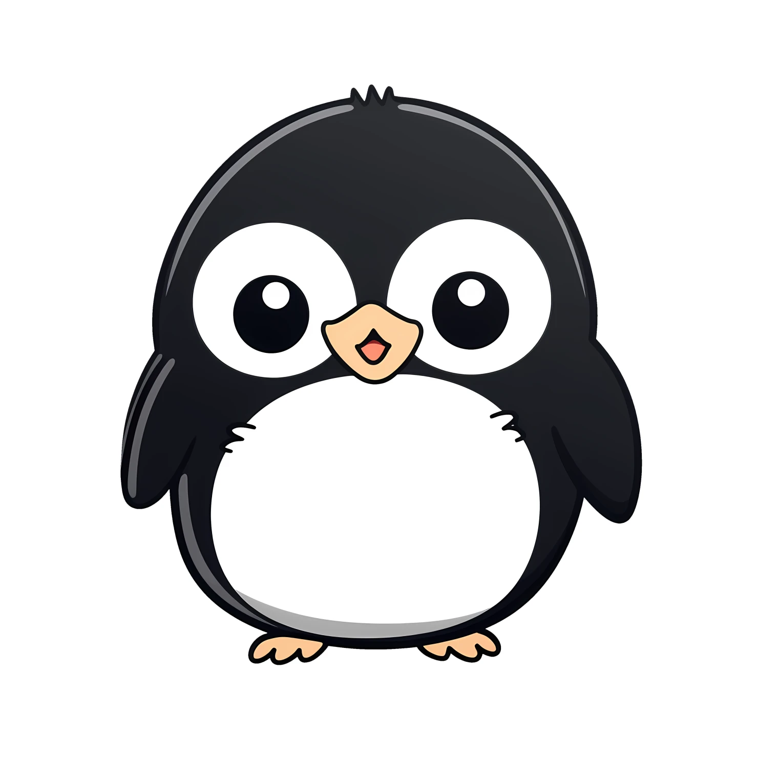 Kawaii penguin sticker isolated on transparent background #26040