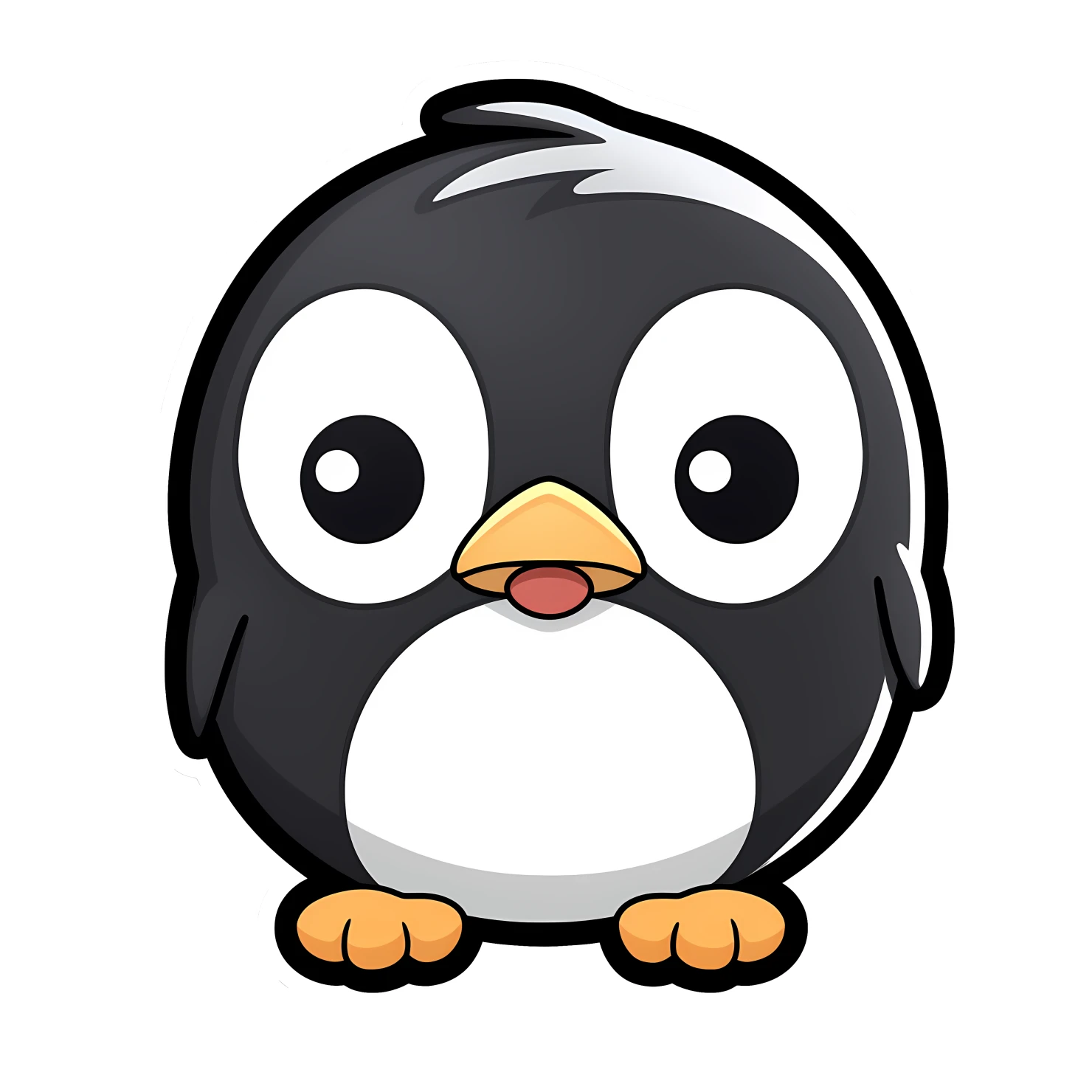 Kawaii penguin sticker isolated on transparent background #26041