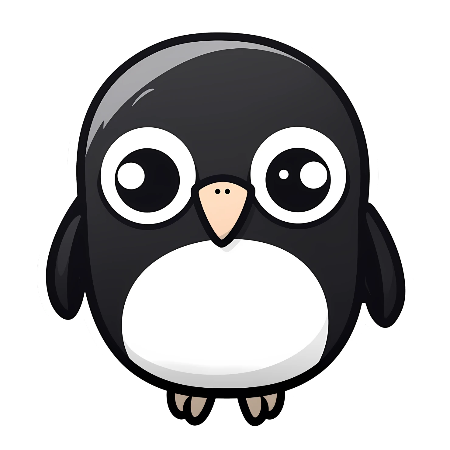 Kawaii penguin sticker isolated on transparent background #26042
