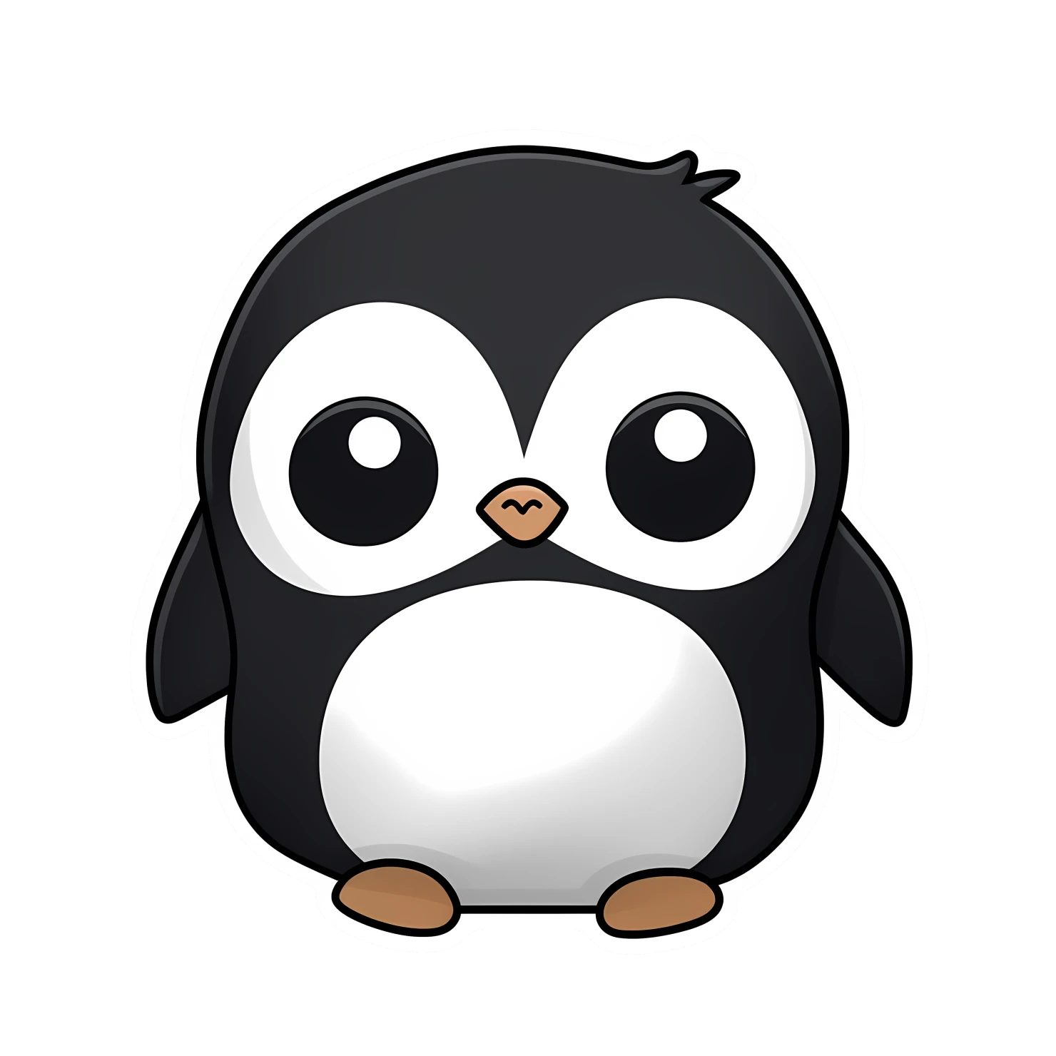 Kawaii penguin sticker isolated on transparent background #26043