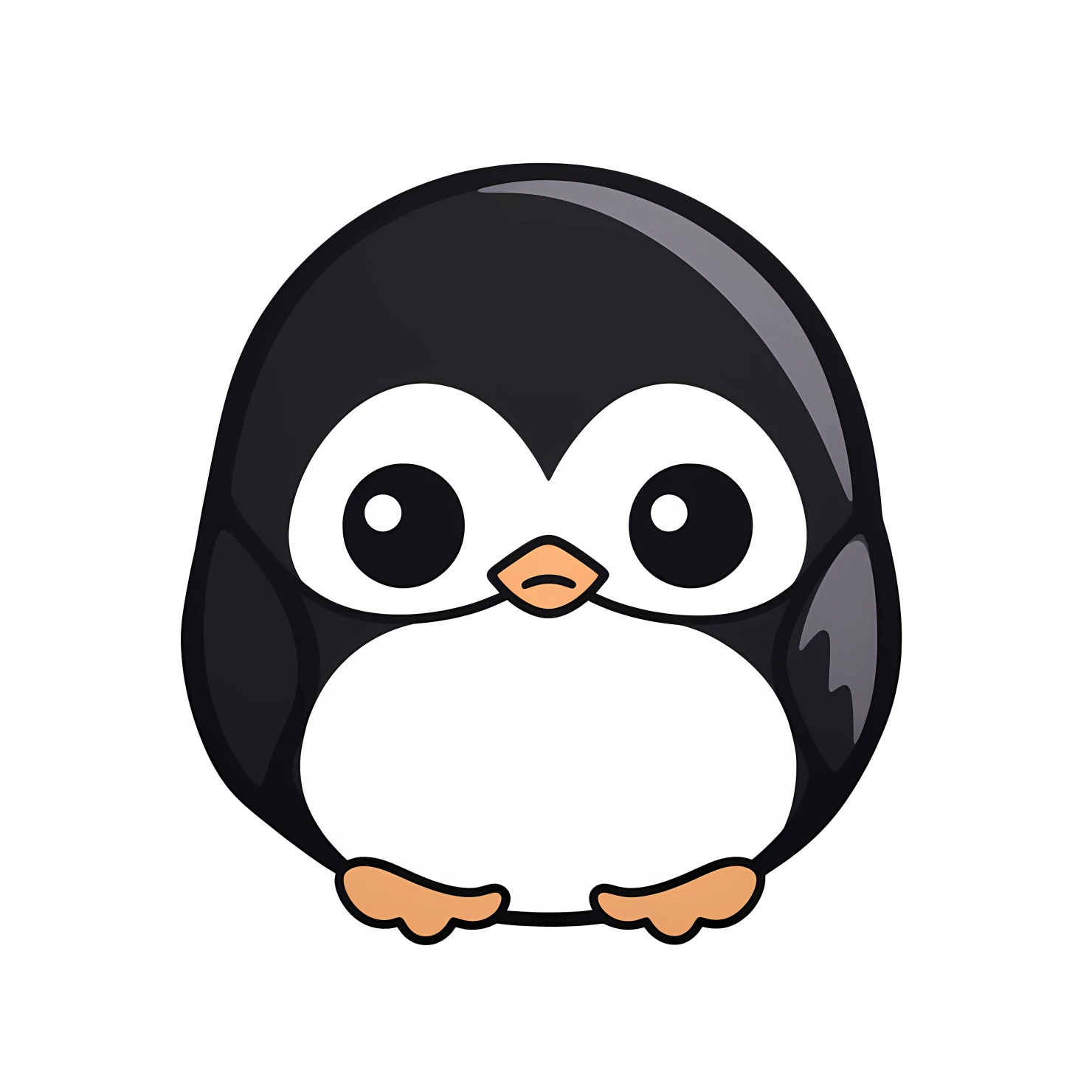 Kawaii penguin sticker isolated on transparent background #26044