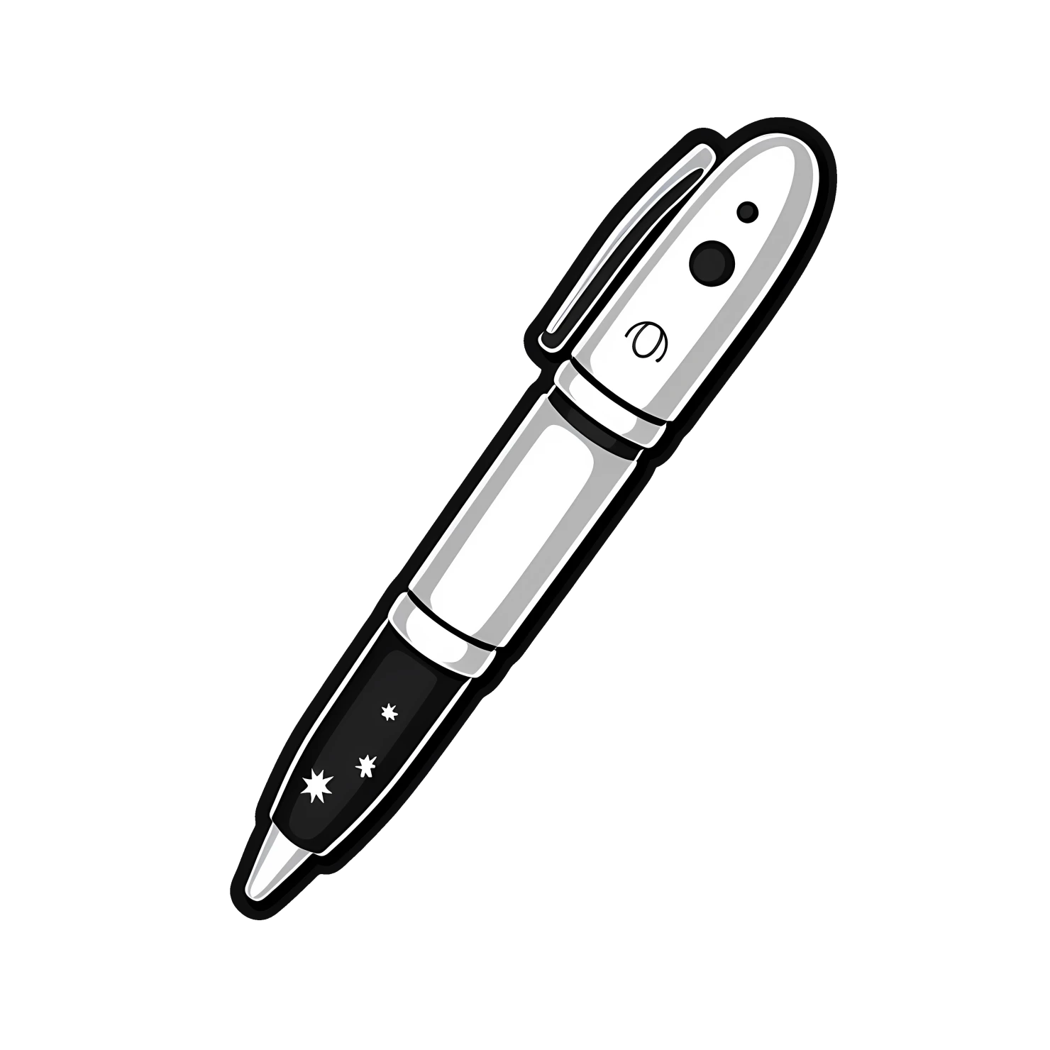 Kawaii pen sticker isolated on transparent background #26045