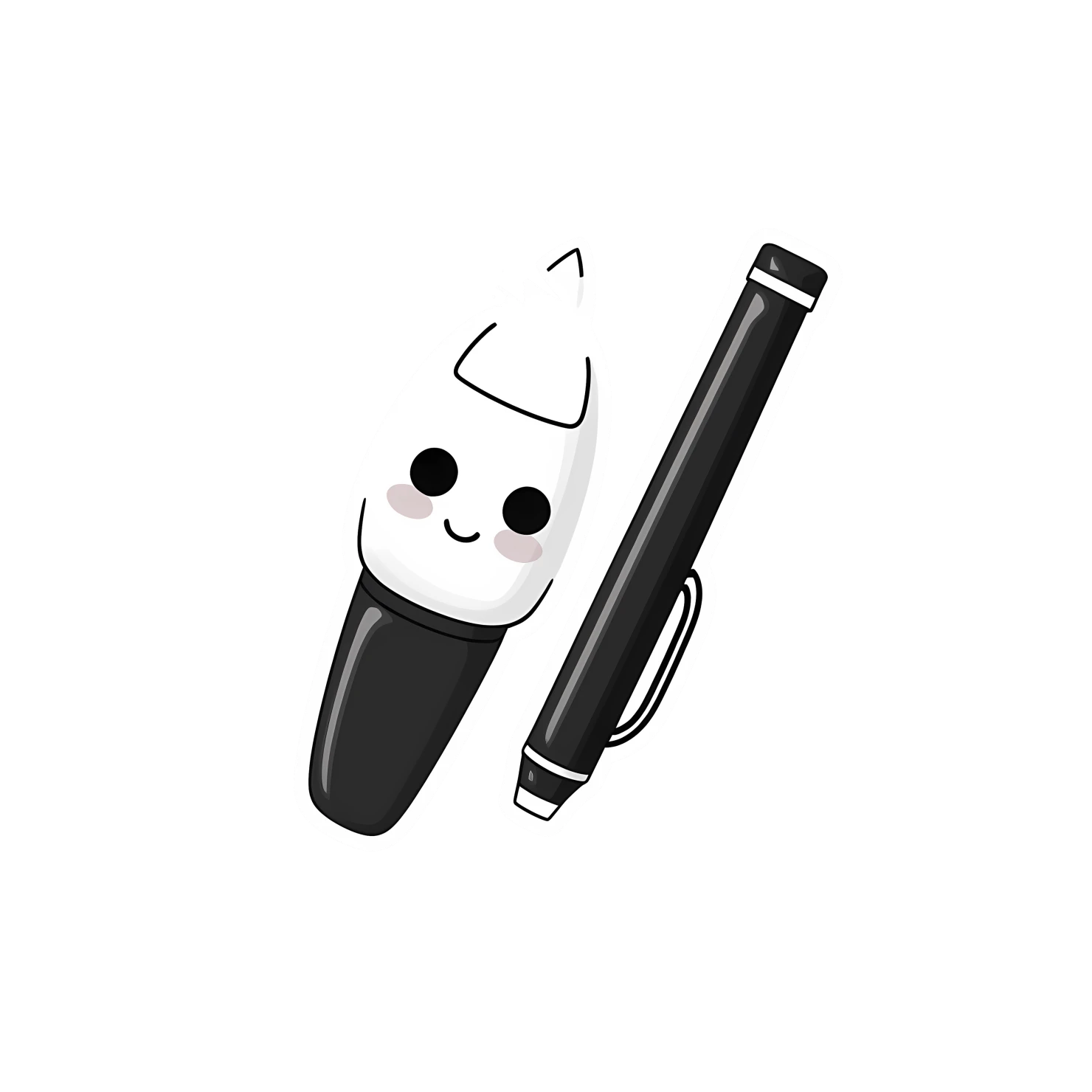 Kawaii pen sticker isolated on transparent background #26052
