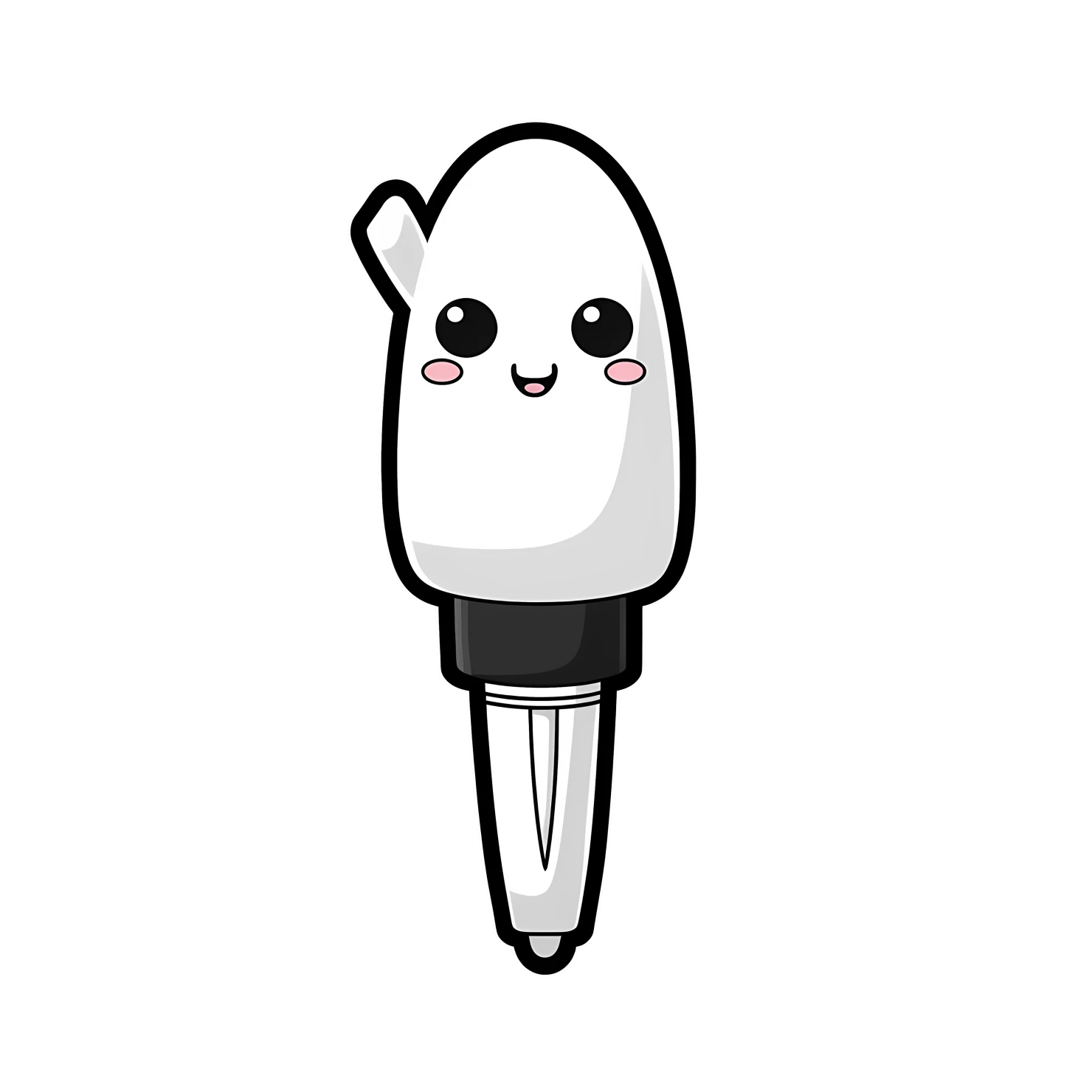 Kawaii pen sticker isolated on transparent background #26055