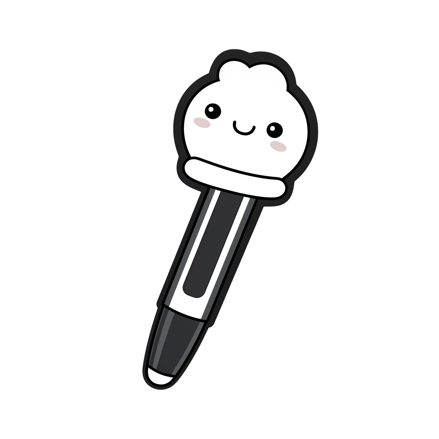 Kawaii pen sticker isolated on transparent background #26060