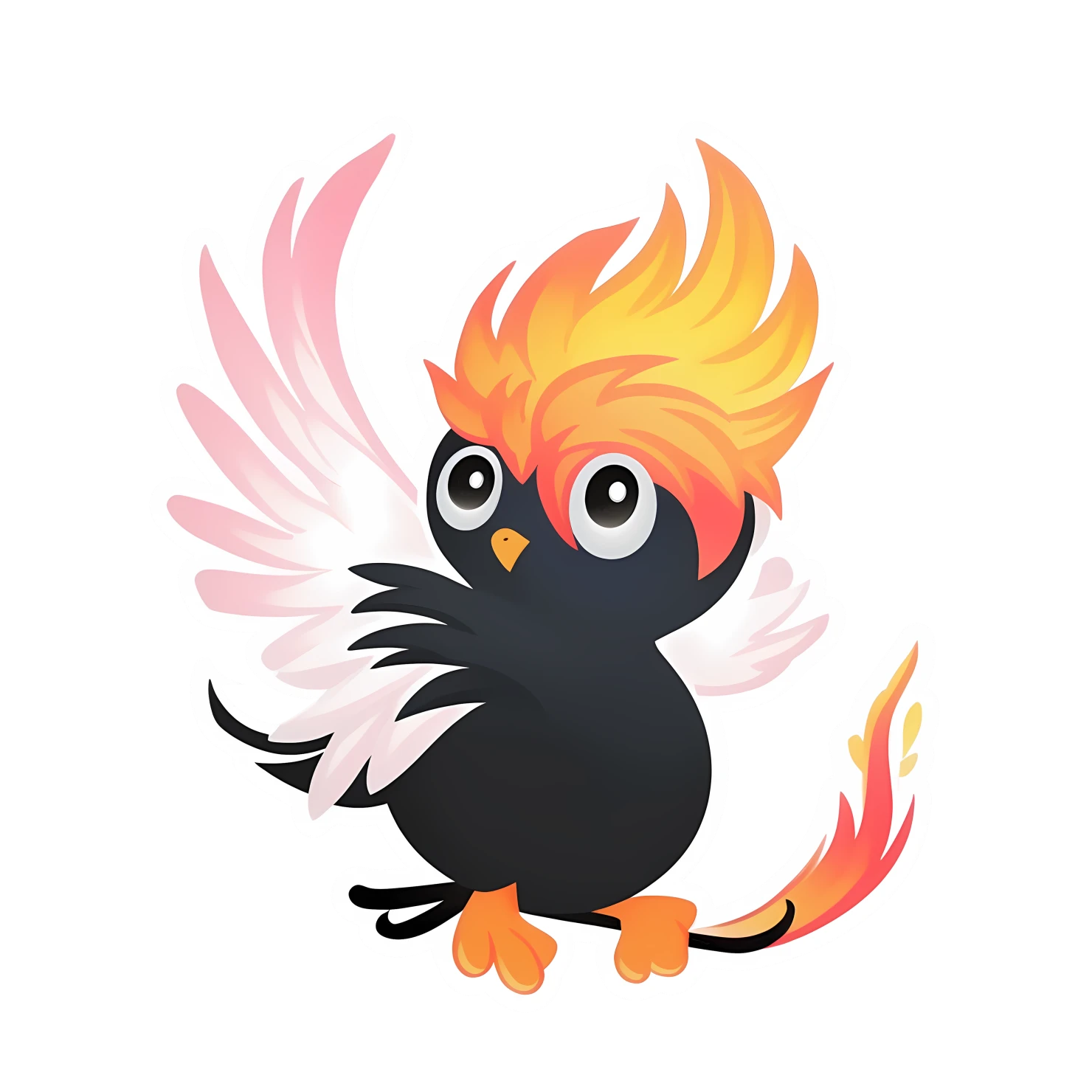 Kawaii phoenix sticker isolated on transparent background #26067