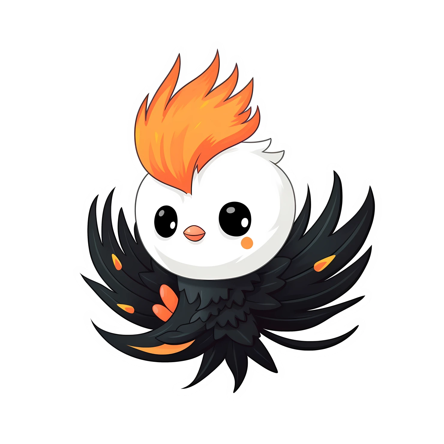 Kawaii phoenix sticker isolated on transparent background #26069