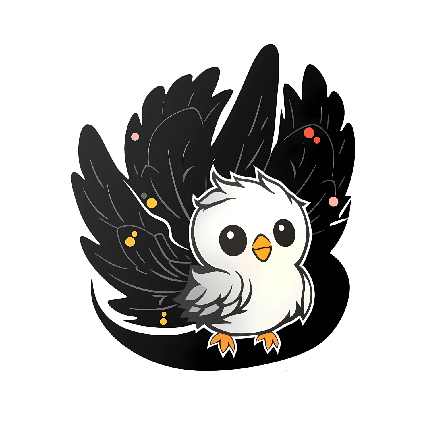 Kawaii phoenix sticker isolated on transparent background #26070