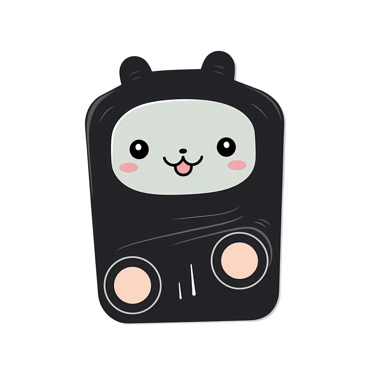 Kawaii phone sticker isolated on transparent background #26095