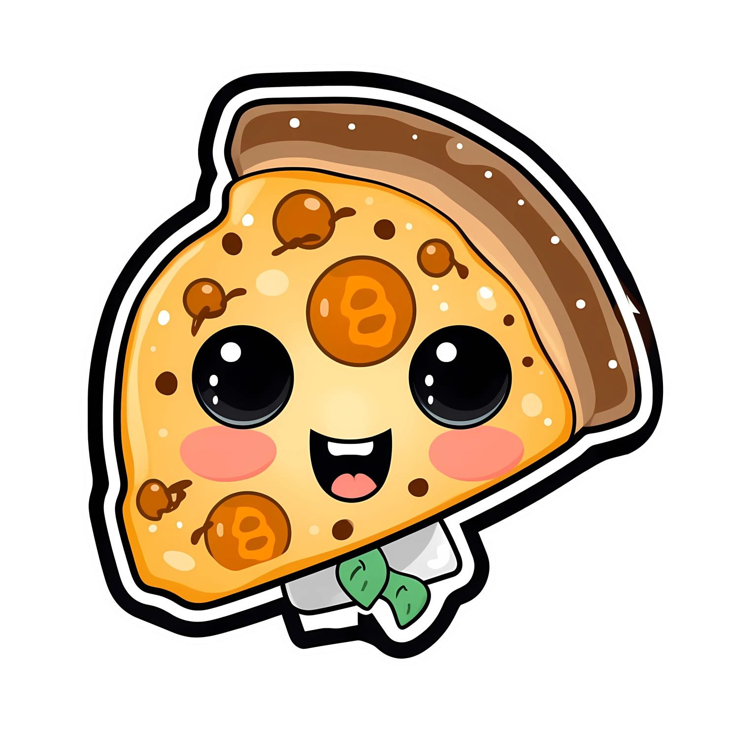 Kawaii pizza sticker isolated on transparent background #26114