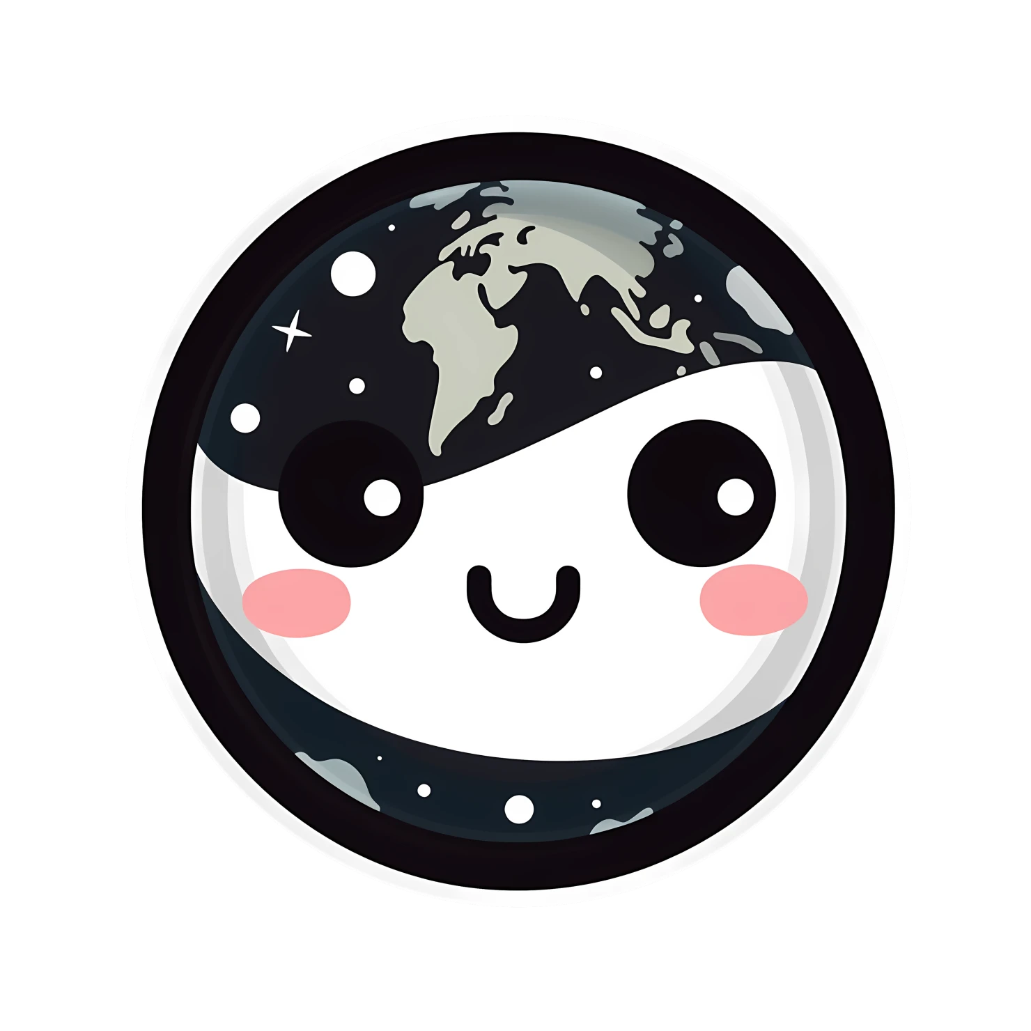 Kawaii planet sticker isolated on transparent background #26115