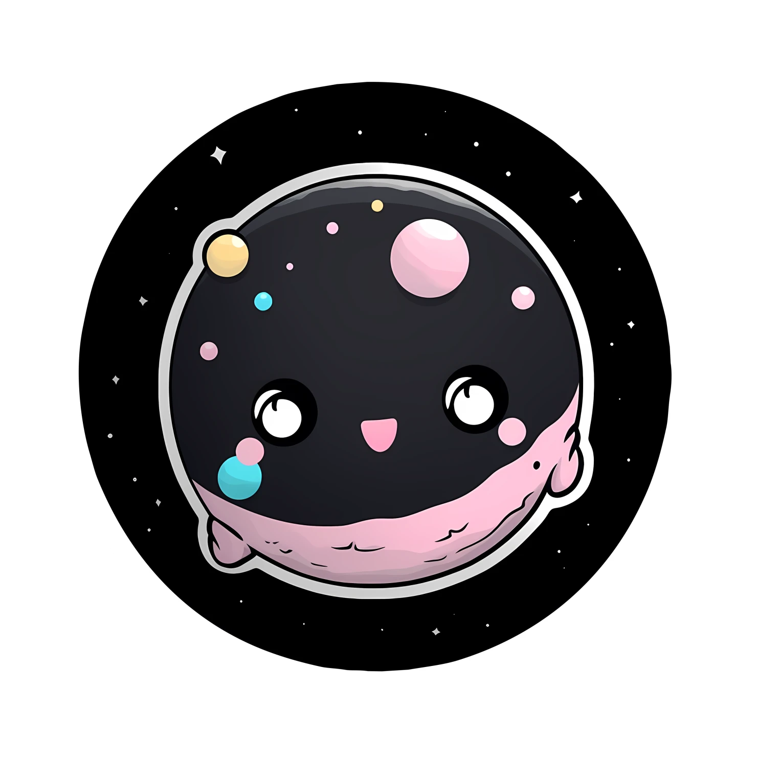 Kawaii planet sticker isolated on transparent background #26116