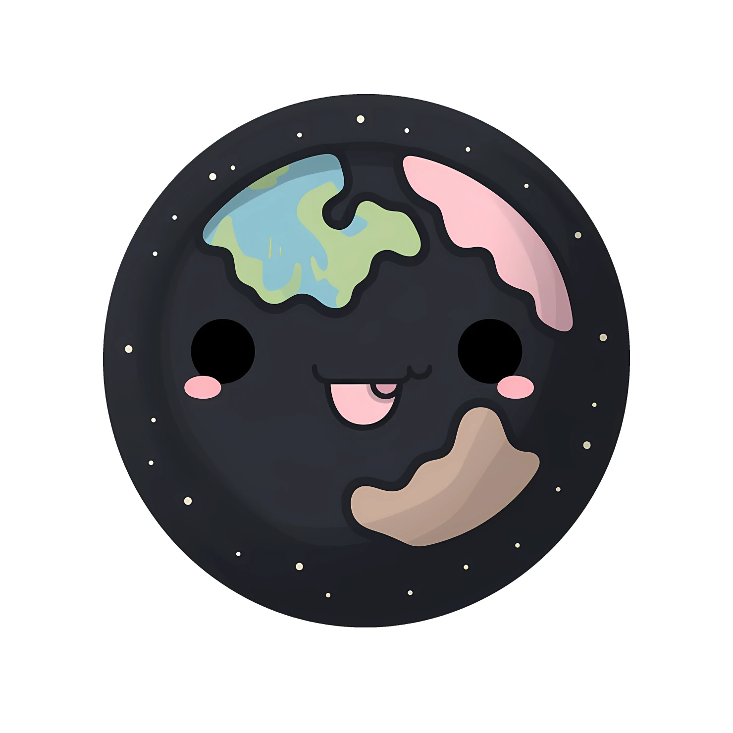 Kawaii planet sticker isolated on transparent background #26123