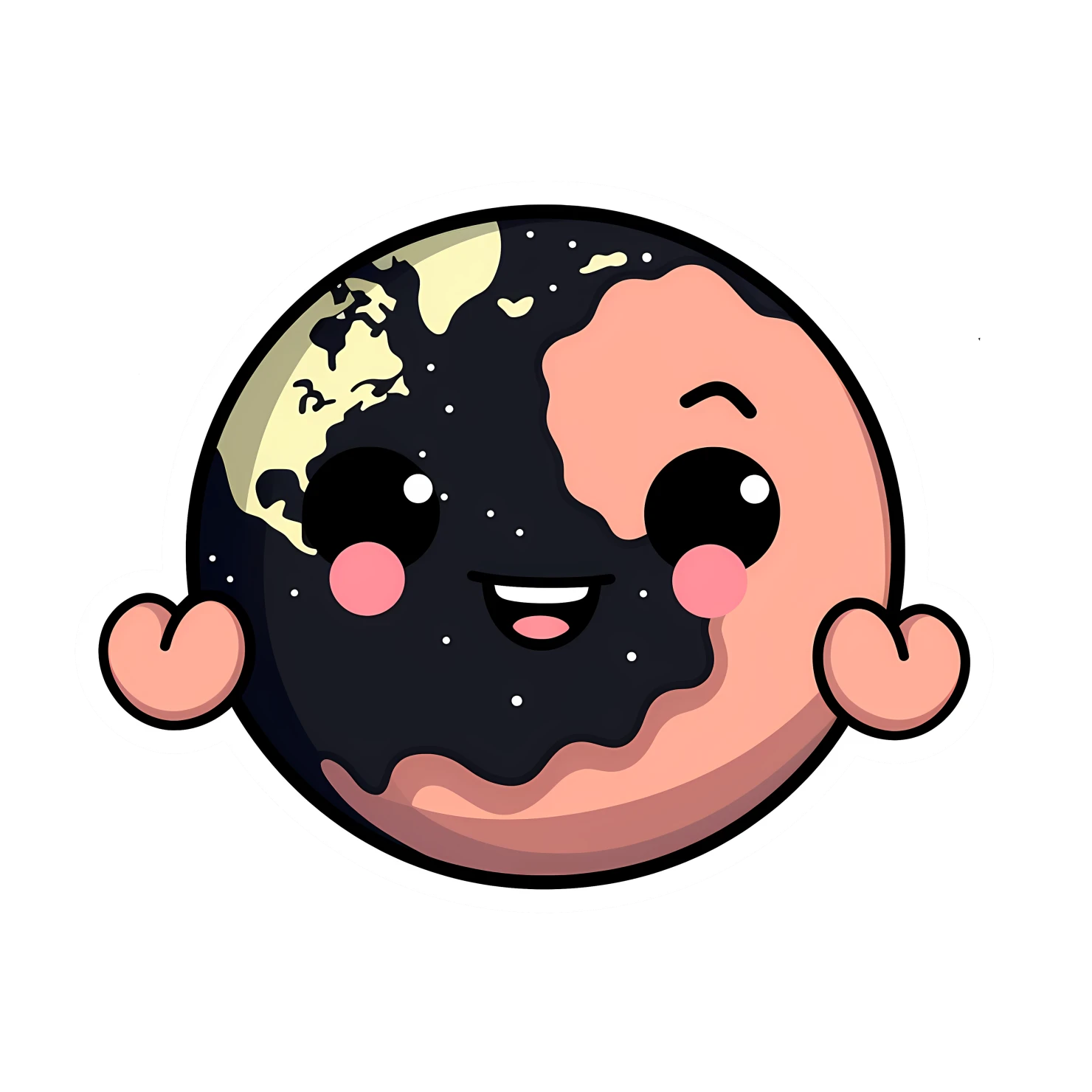 Kawaii planet sticker isolated on transparent background #26124