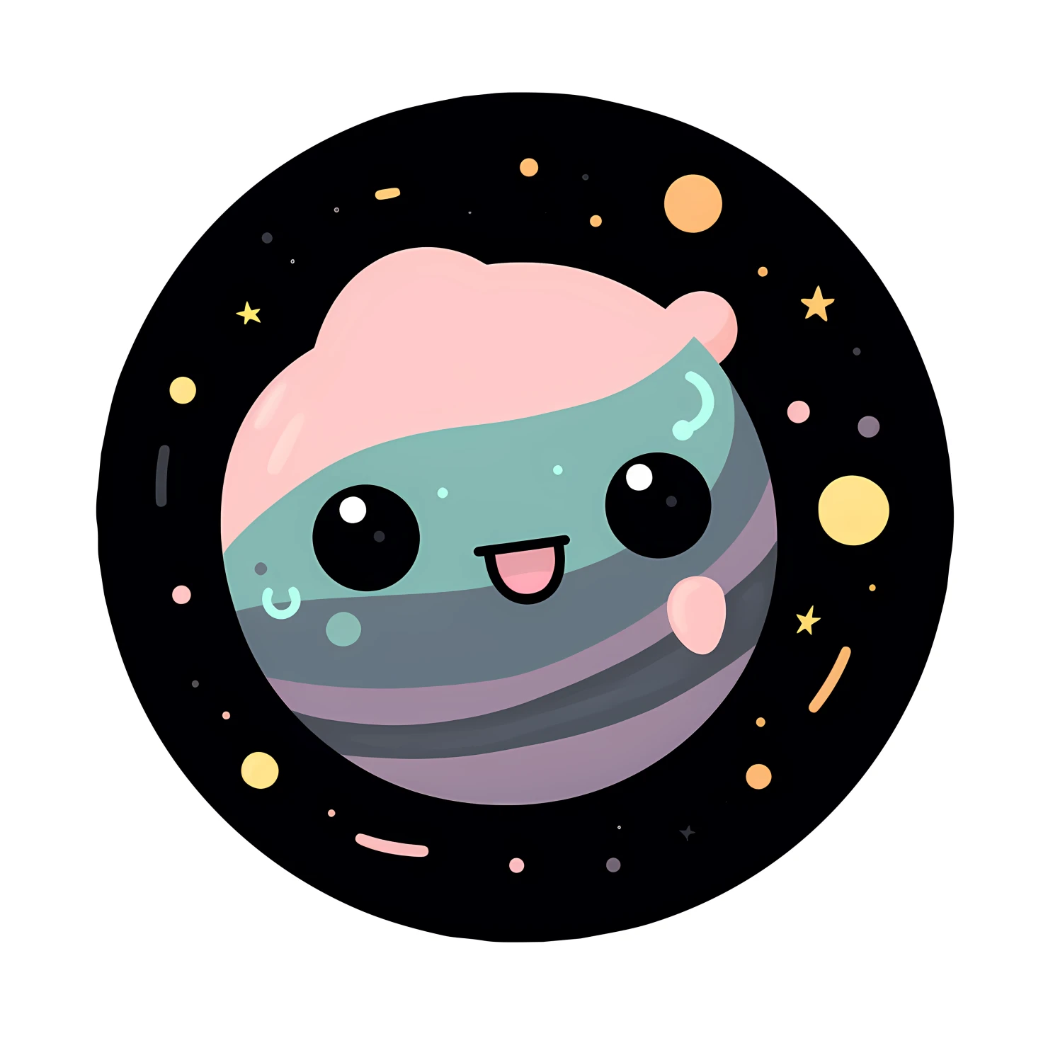 Kawaii planet sticker isolated on transparent background #26130