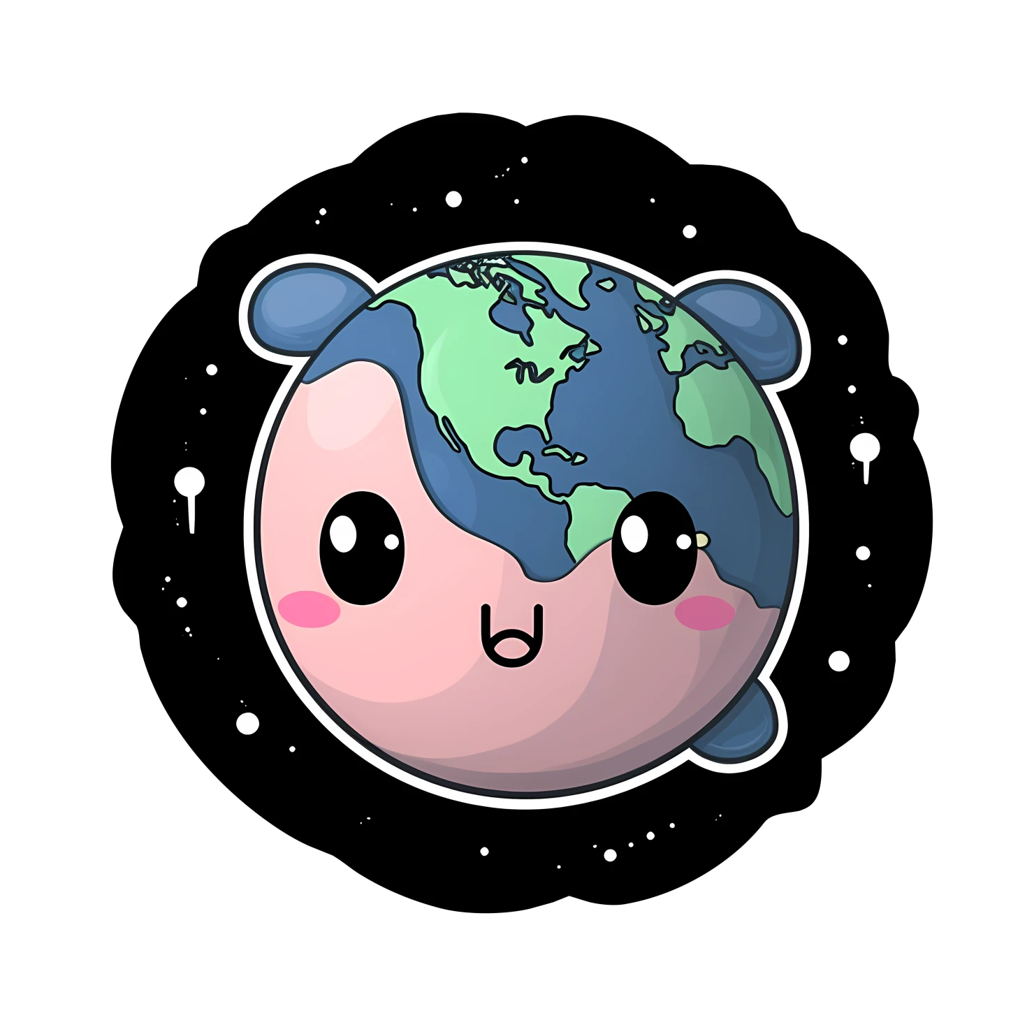 Kawaii planet sticker isolated on transparent background #26133