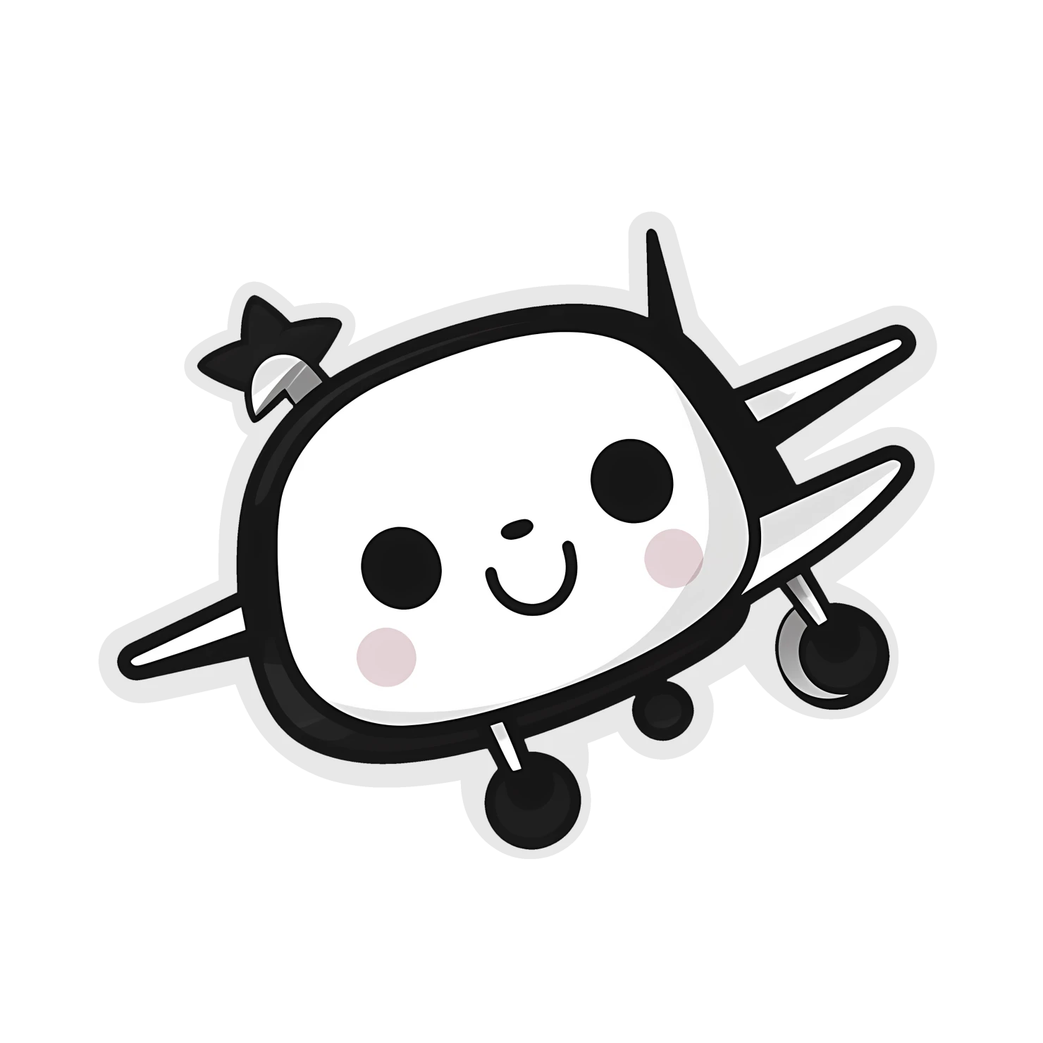Kawaii plane sticker isolated on transparent background #26136