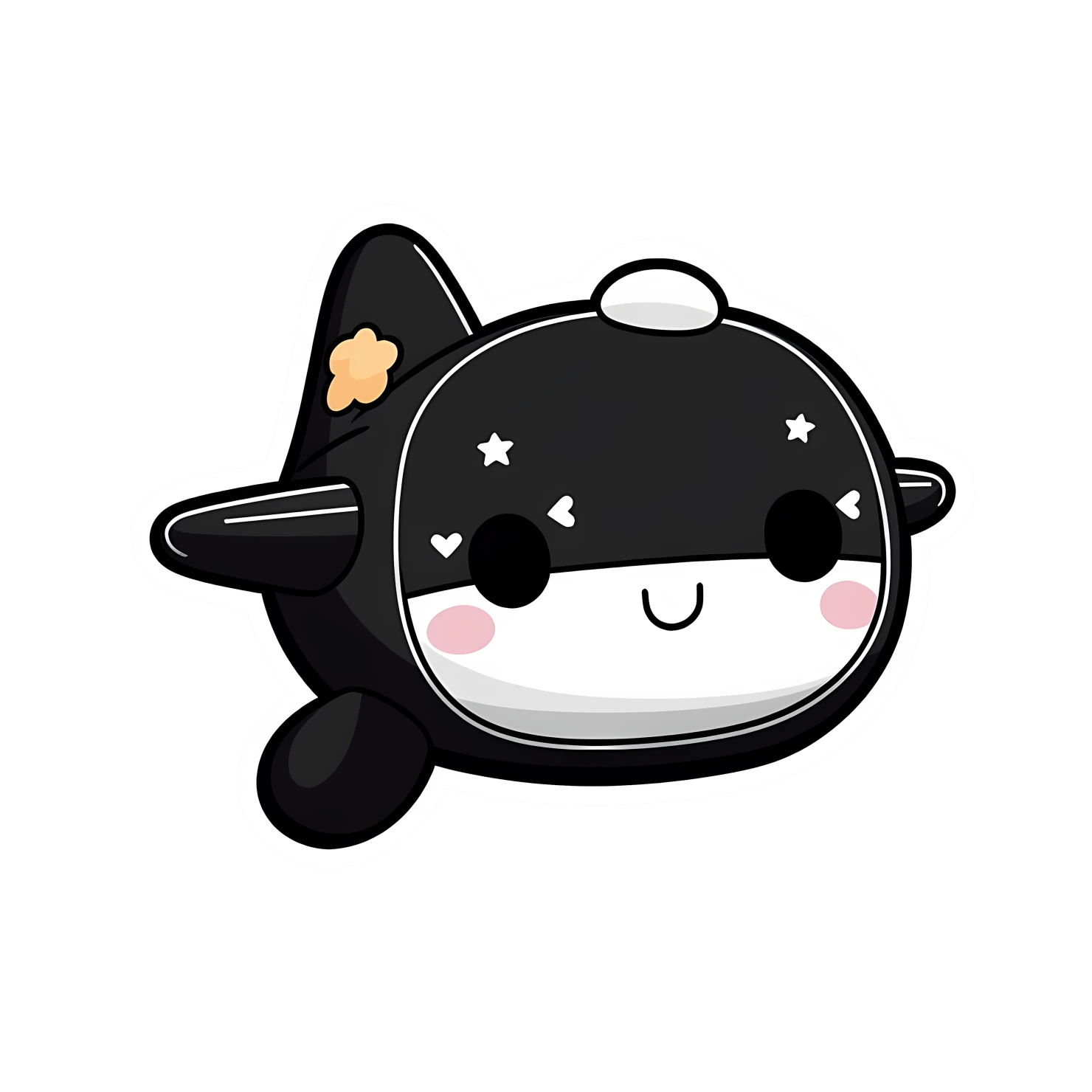Kawaii plane sticker isolated on transparent background #26137